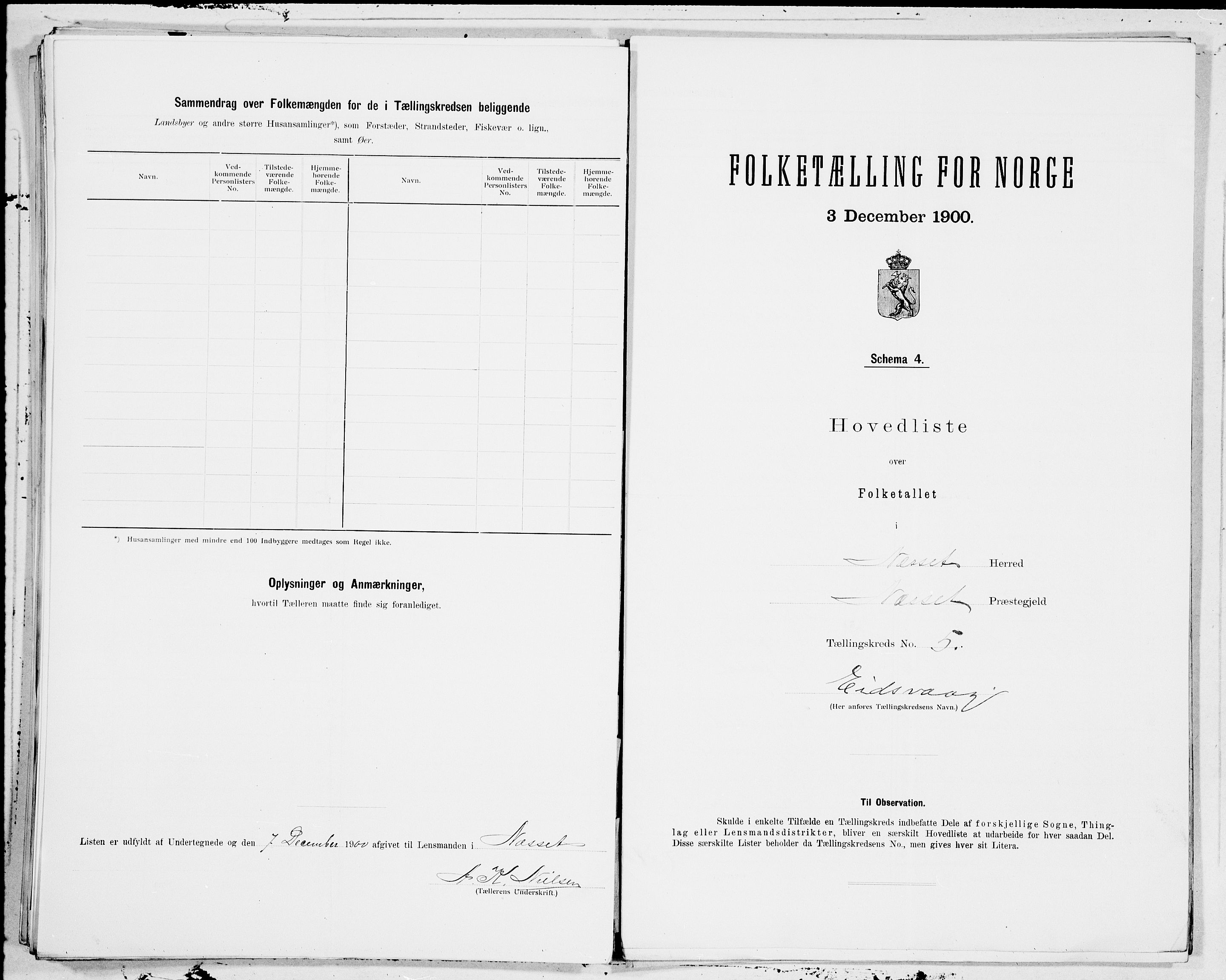 SAT, 1900 census for Nesset, 1900, p. 10