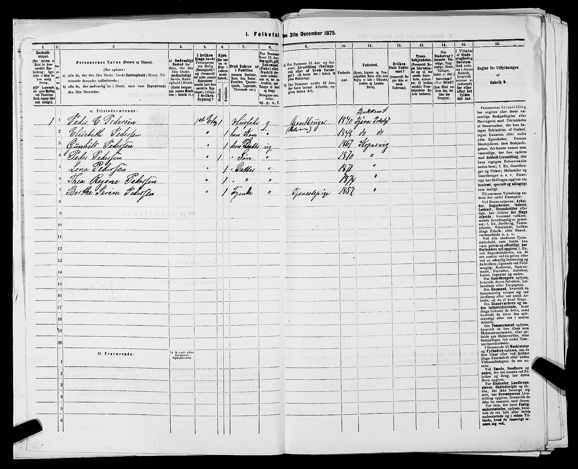 SAST, 1875 census for 1105B Avaldsnes/Kopervik, 1875, p. 41