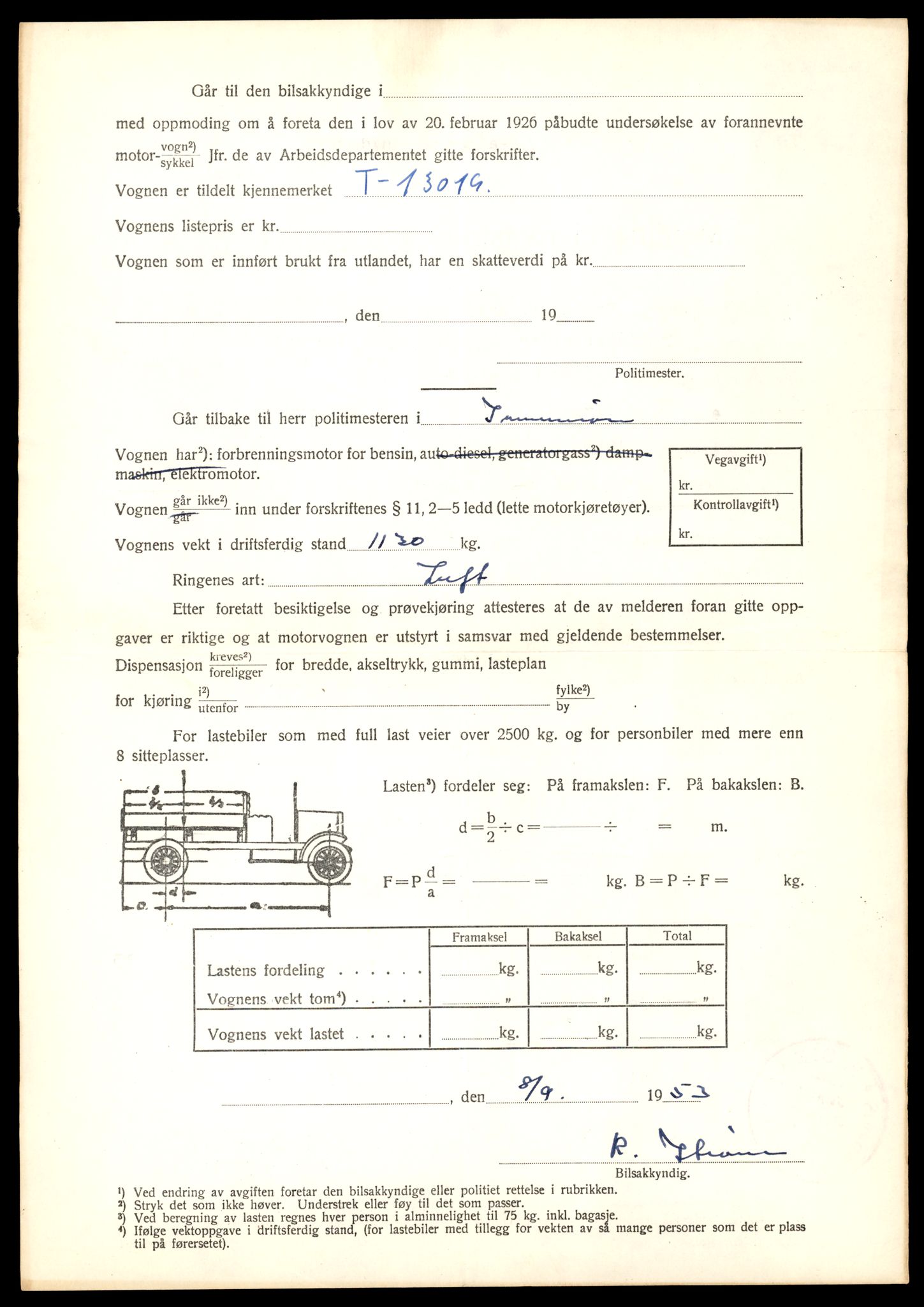 Møre og Romsdal vegkontor - Ålesund trafikkstasjon, SAT/A-4099/F/Fe/L0036: Registreringskort for kjøretøy T 12831 - T 13030, 1927-1998, p. 2968