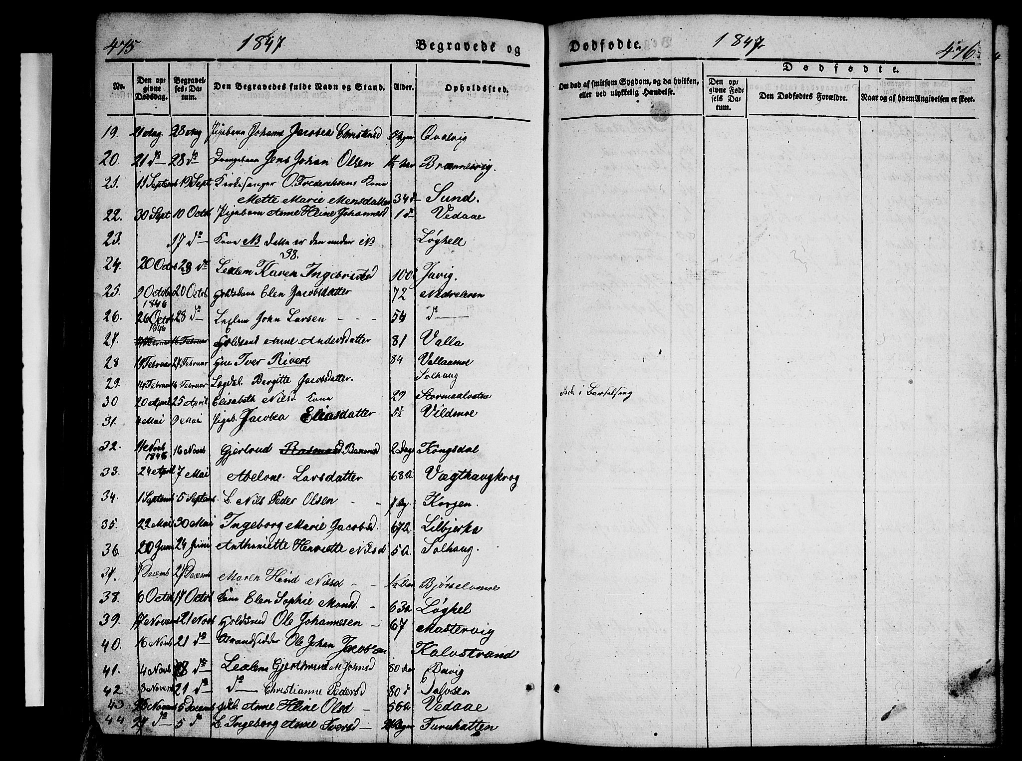 Ministerialprotokoller, klokkerbøker og fødselsregistre - Nordland, AV/SAT-A-1459/825/L0364: Parish register (copy) no. 825C01, 1841-1863, p. 475-476