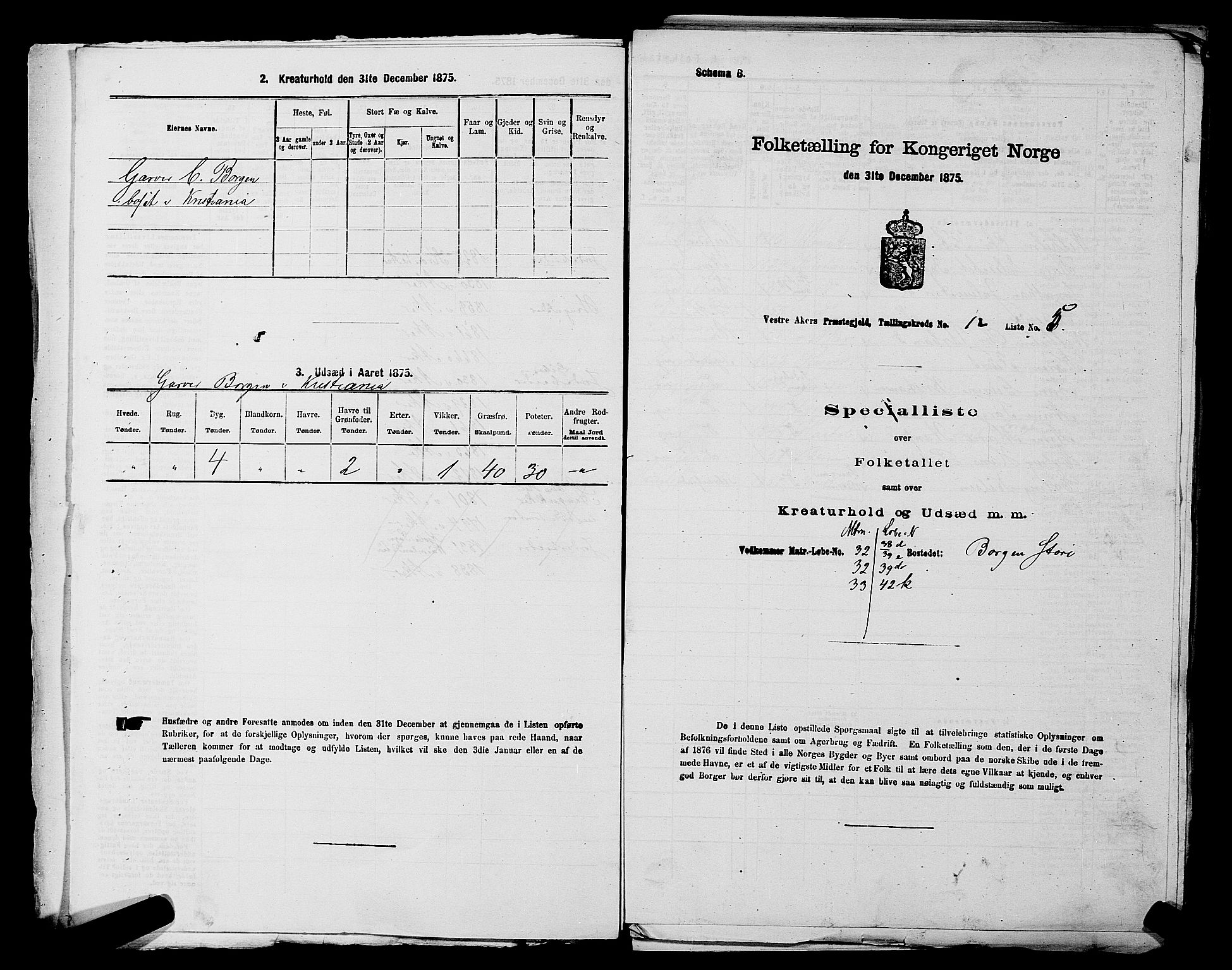 RA, 1875 census for 0218aP Vestre Aker, 1875, p. 1926