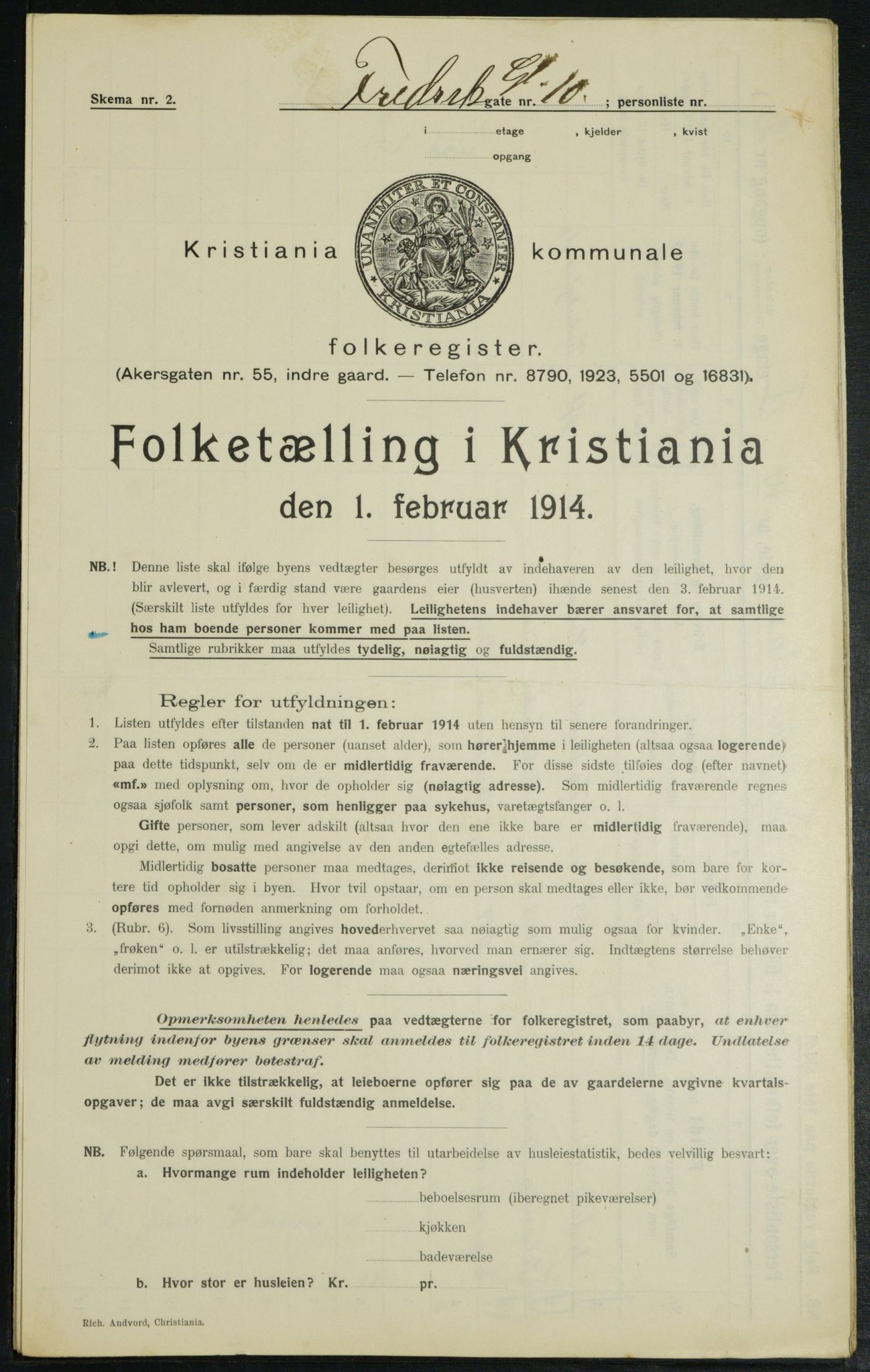 OBA, Municipal Census 1914 for Kristiania, 1914, p. 26690