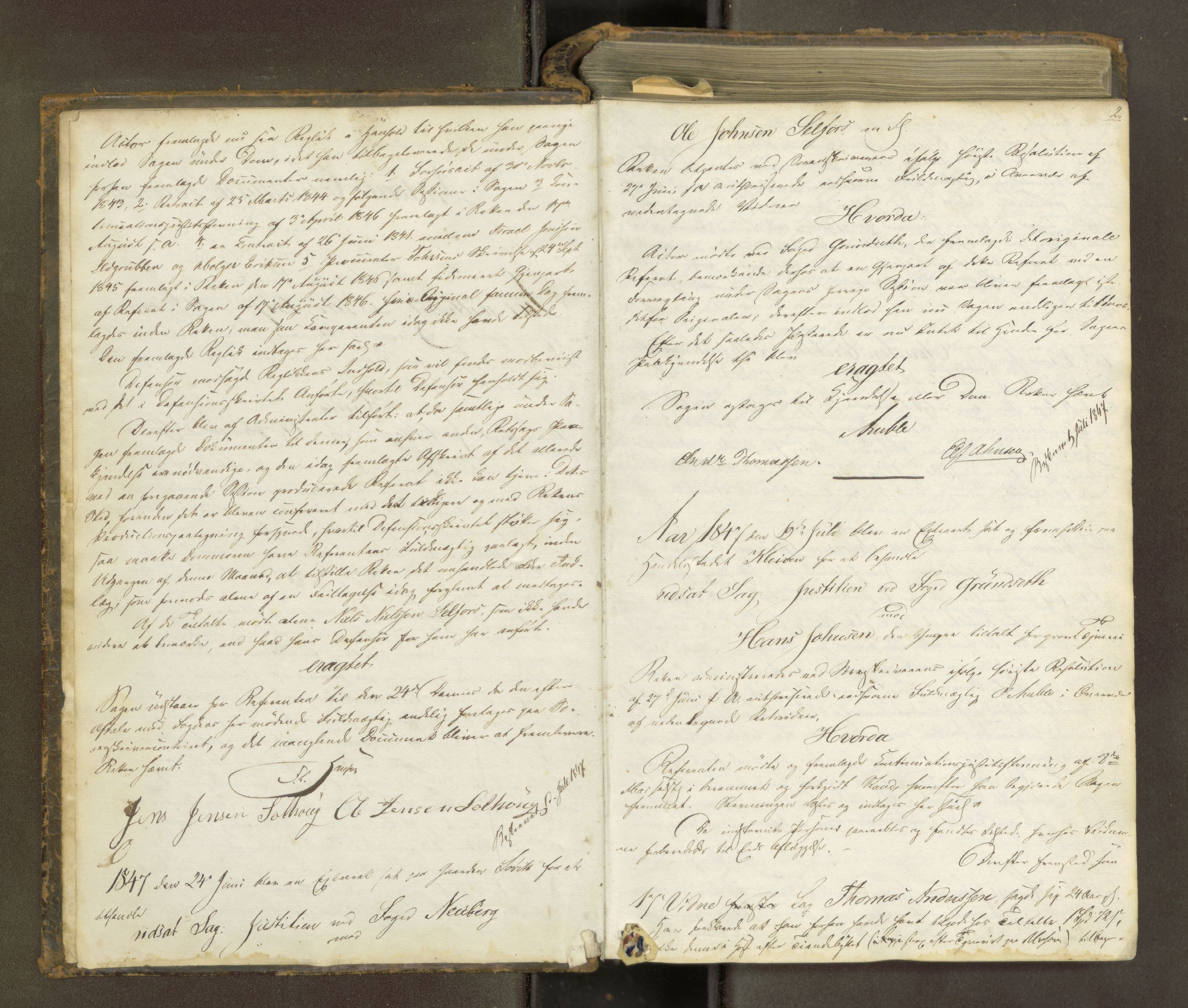 Helgeland sorenskriveri, AV/SAT-A-0004/1/1B/L0009: Ekstrarettsprotokoll 7 (41), 1847-1853, p. 1b-2a