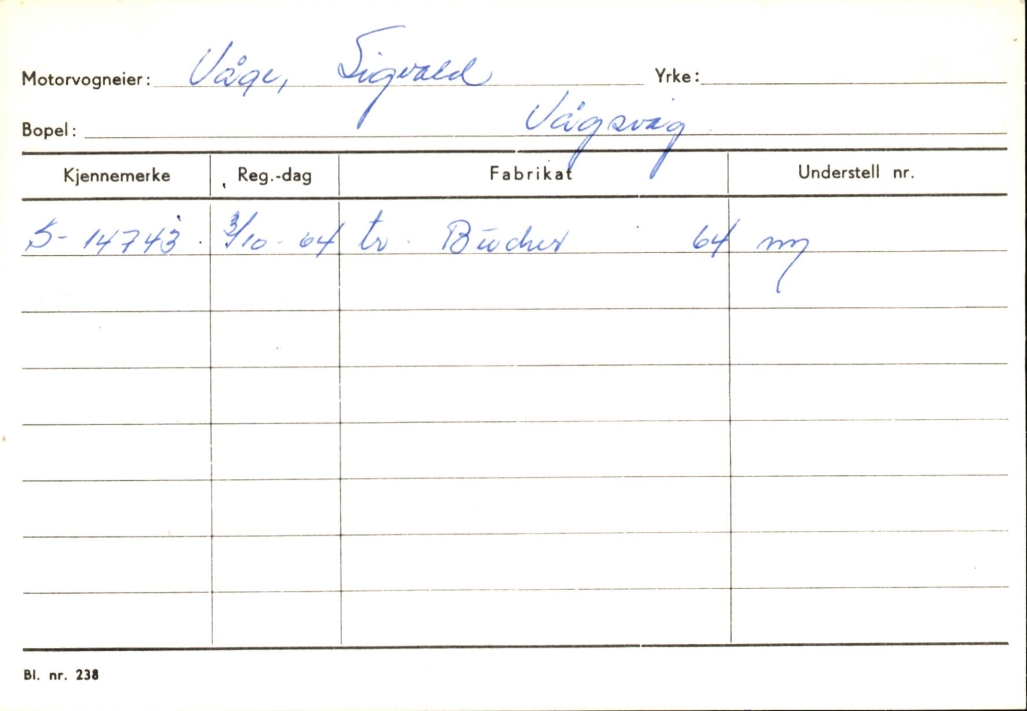 Statens vegvesen, Sogn og Fjordane vegkontor, SAB/A-5301/4/F/L0145: Registerkort Vågsøy S-Å. Årdal I-P, 1945-1975, p. 732