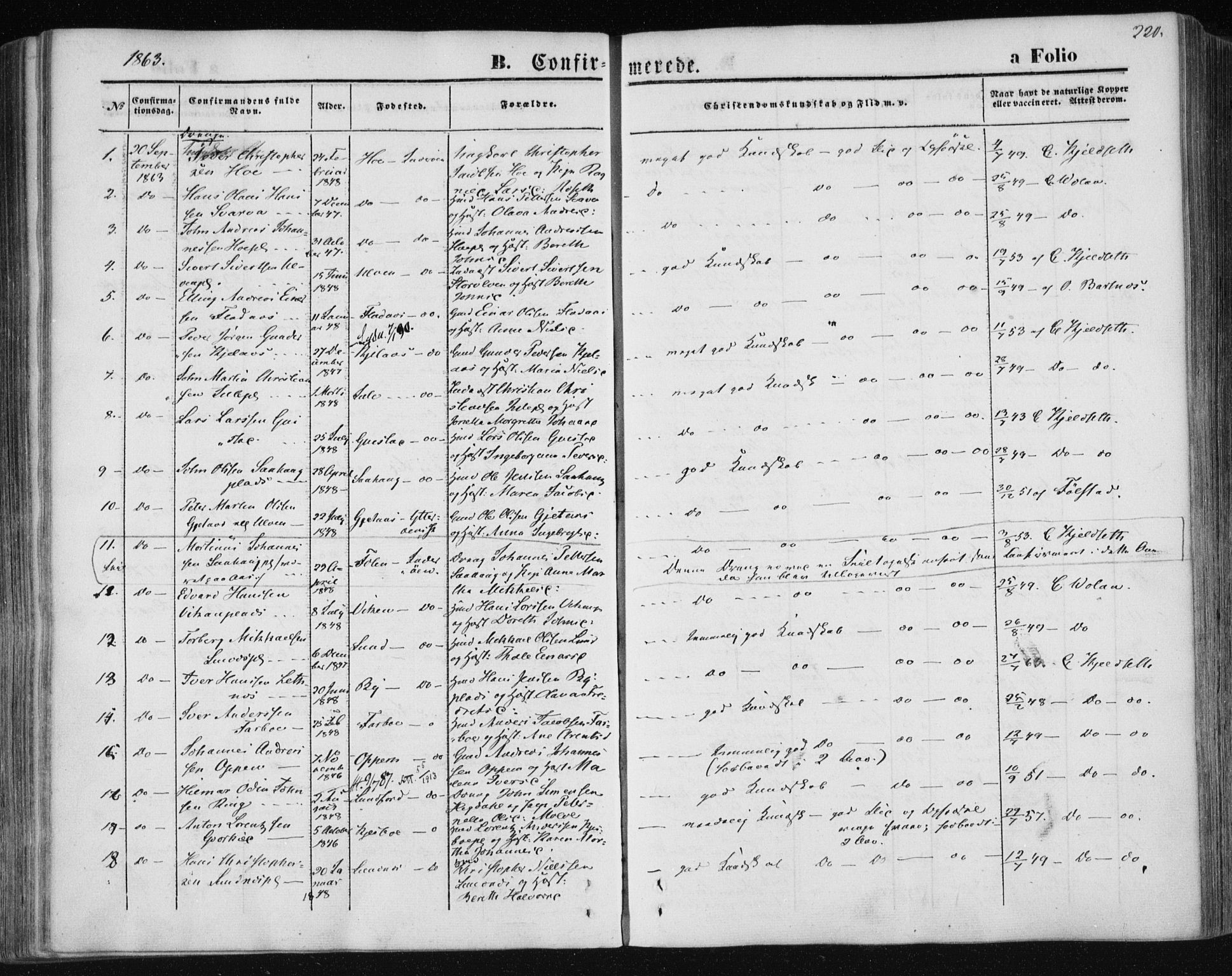 Ministerialprotokoller, klokkerbøker og fødselsregistre - Nord-Trøndelag, SAT/A-1458/730/L0283: Parish register (official) no. 730A08, 1855-1865, p. 220