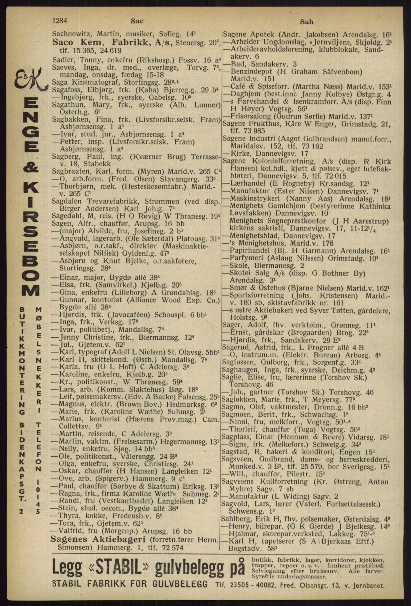 Kristiania/Oslo adressebok, PUBL/-, 1936, p. 1284