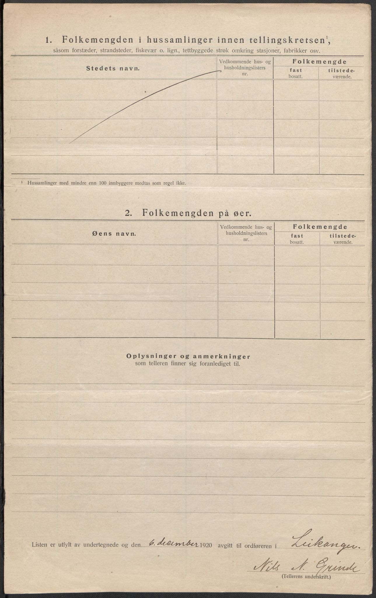 SAB, 1920 census for Leikanger, 1920, p. 9