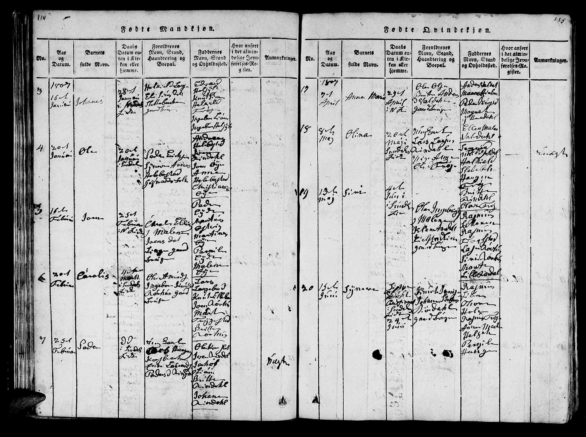 Ministerialprotokoller, klokkerbøker og fødselsregistre - Møre og Romsdal, SAT/A-1454/519/L0246: Parish register (official) no. 519A05, 1817-1834, p. 114-115
