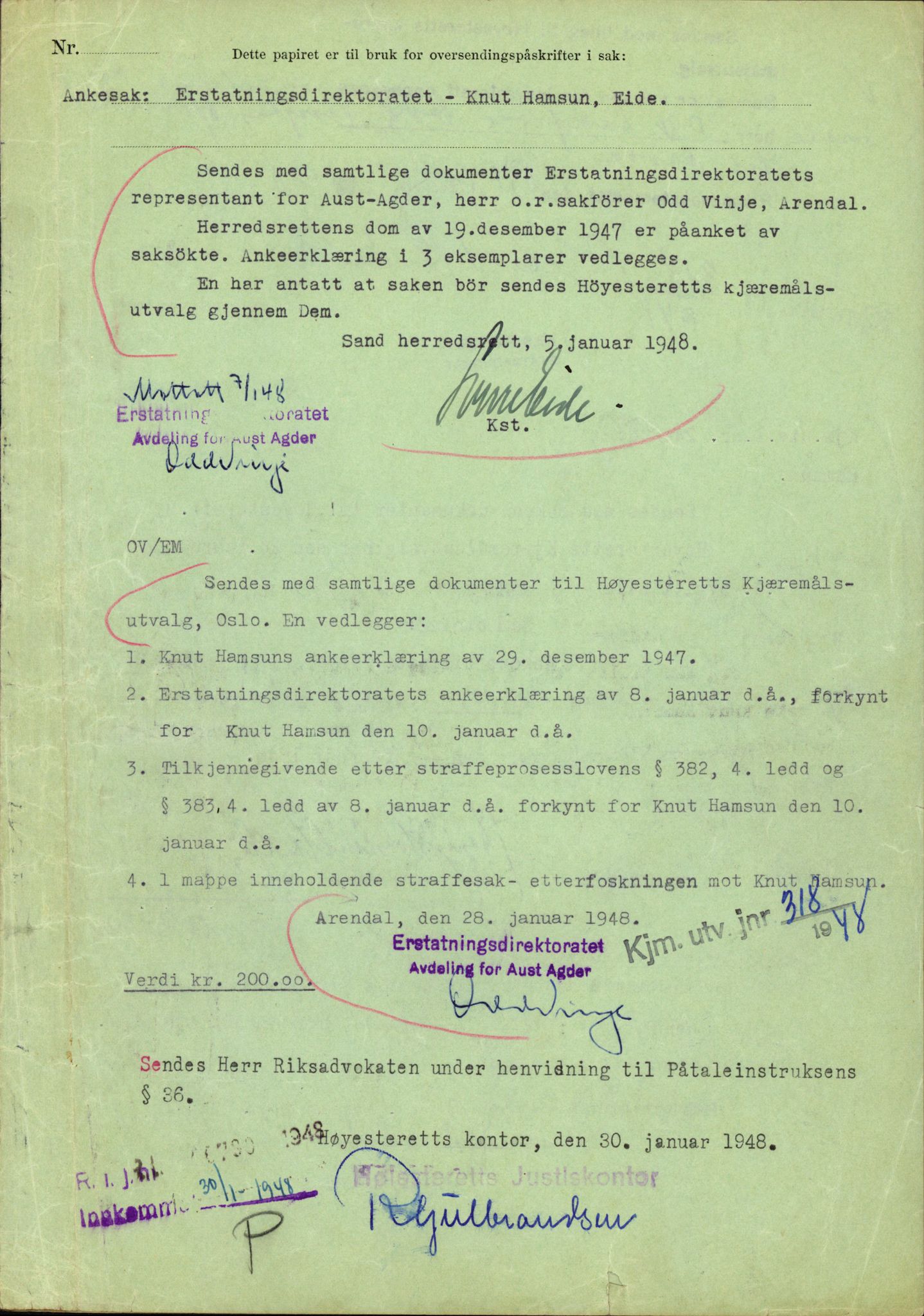 Landssvikarkivet, Arendal politikammer, AV/RA-S-3138-25/D/Dc, 1945-1951, p. 20