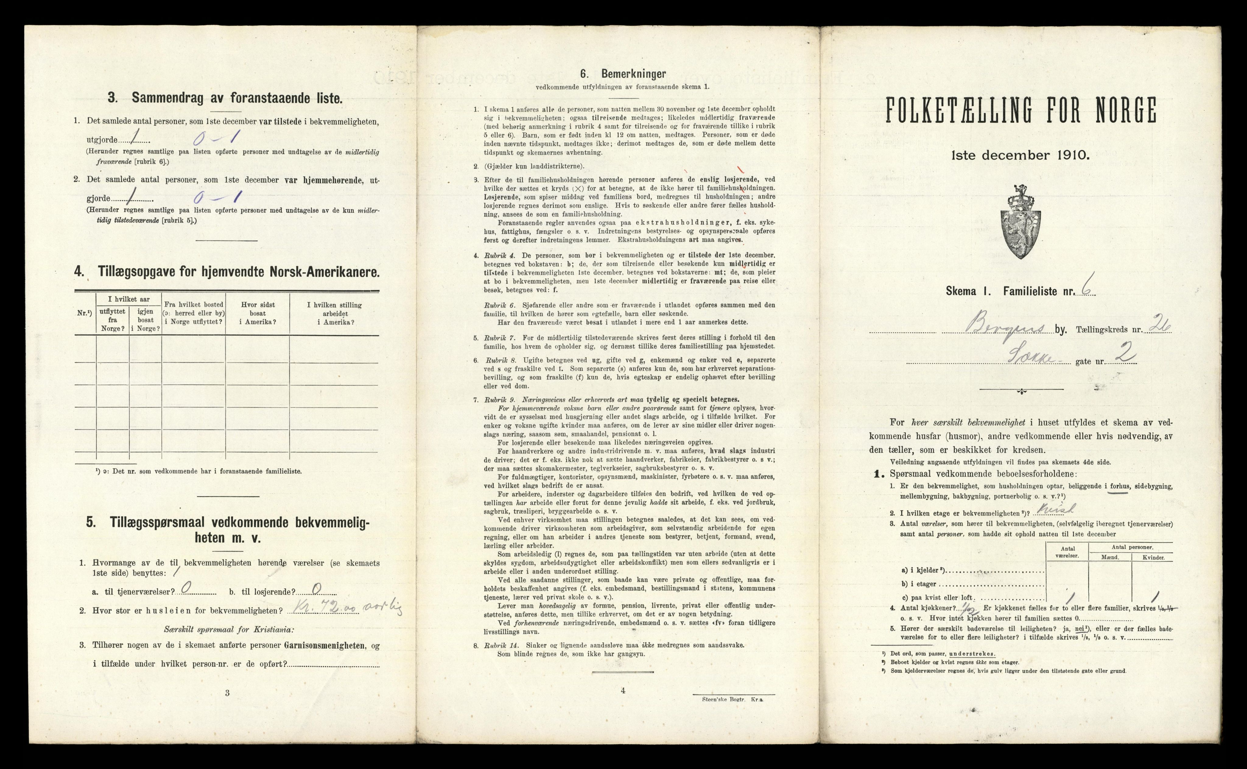 RA, 1910 census for Bergen, 1910, p. 8375