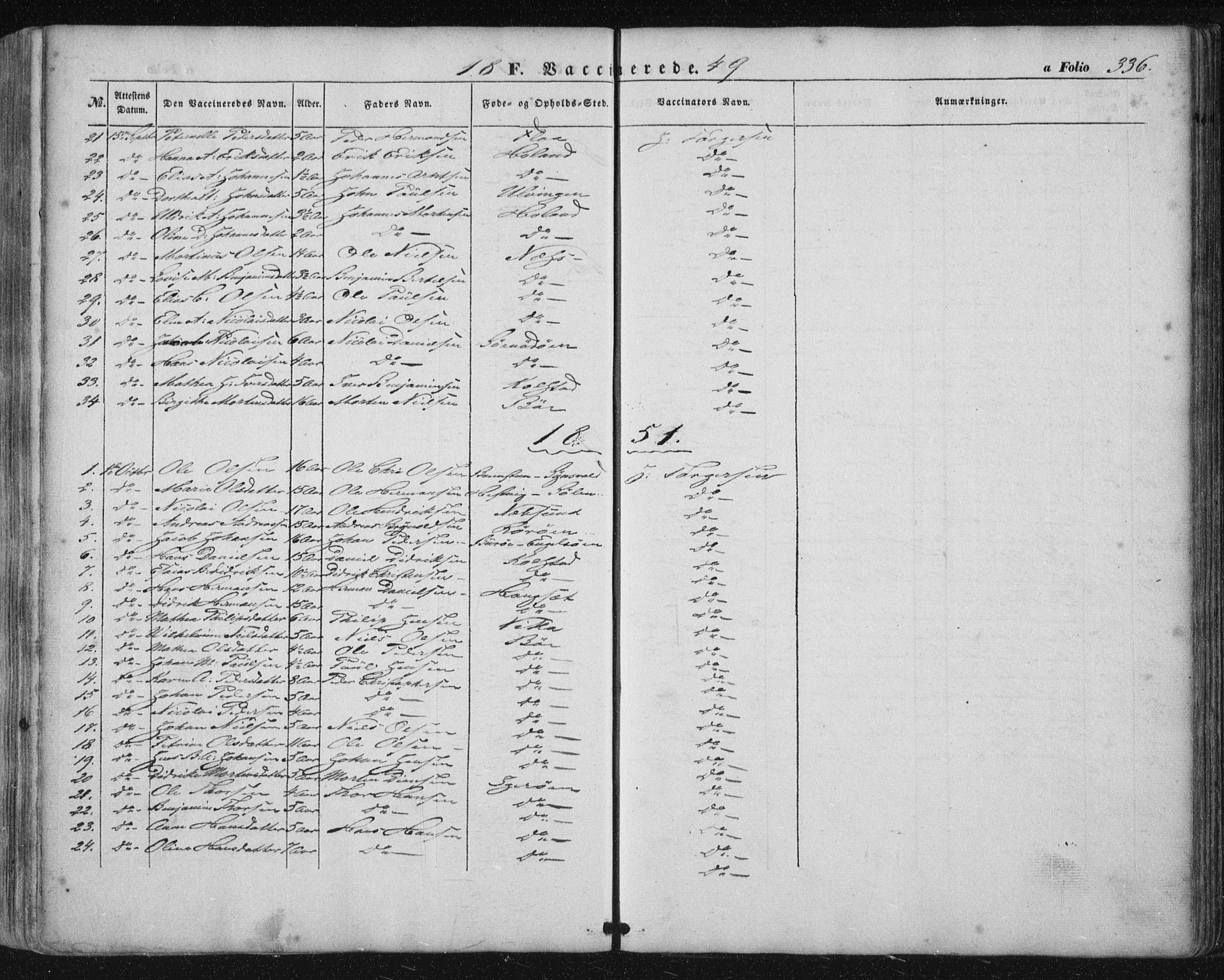 Ministerialprotokoller, klokkerbøker og fødselsregistre - Nordland, AV/SAT-A-1459/816/L0240: Parish register (official) no. 816A06, 1846-1870, p. 336