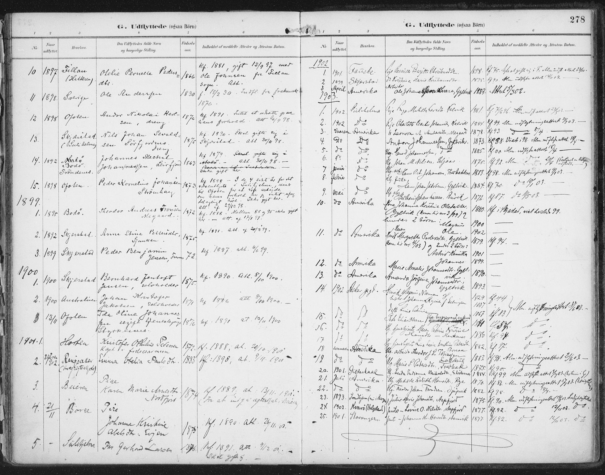 Ministerialprotokoller, klokkerbøker og fødselsregistre - Nordland, AV/SAT-A-1459/854/L0779: Parish register (official) no. 854A02, 1892-1909, p. 278