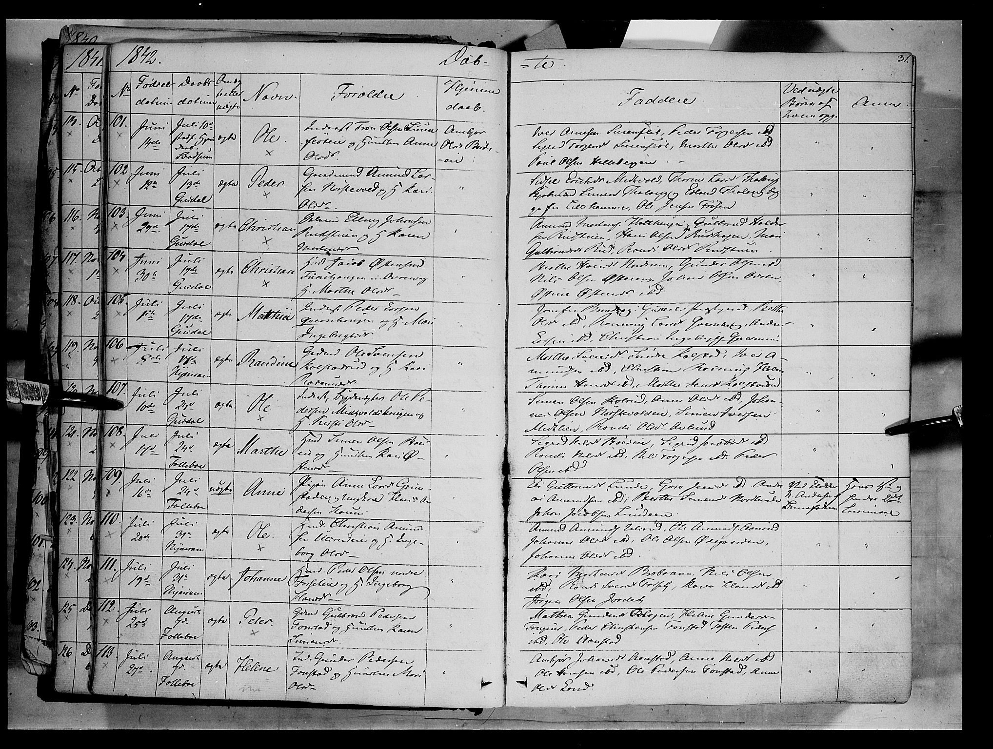 Gausdal prestekontor, AV/SAH-PREST-090/H/Ha/Haa/L0007: Parish register (official) no. 7, 1840-1850, p. 31