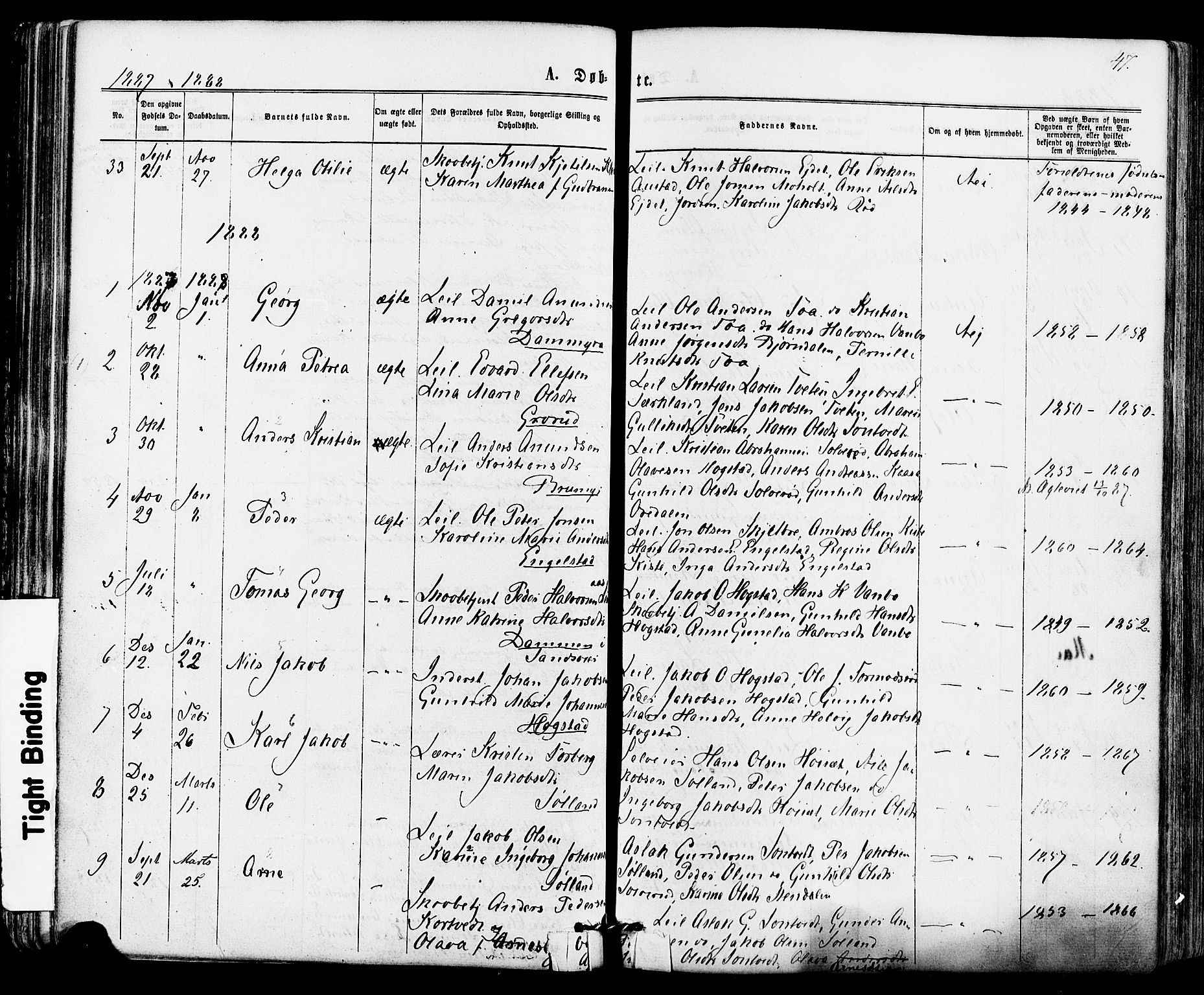 Siljan kirkebøker, SAKO/A-300/F/Fa/L0002: Parish register (official) no. 2, 1870-1895, p. 47