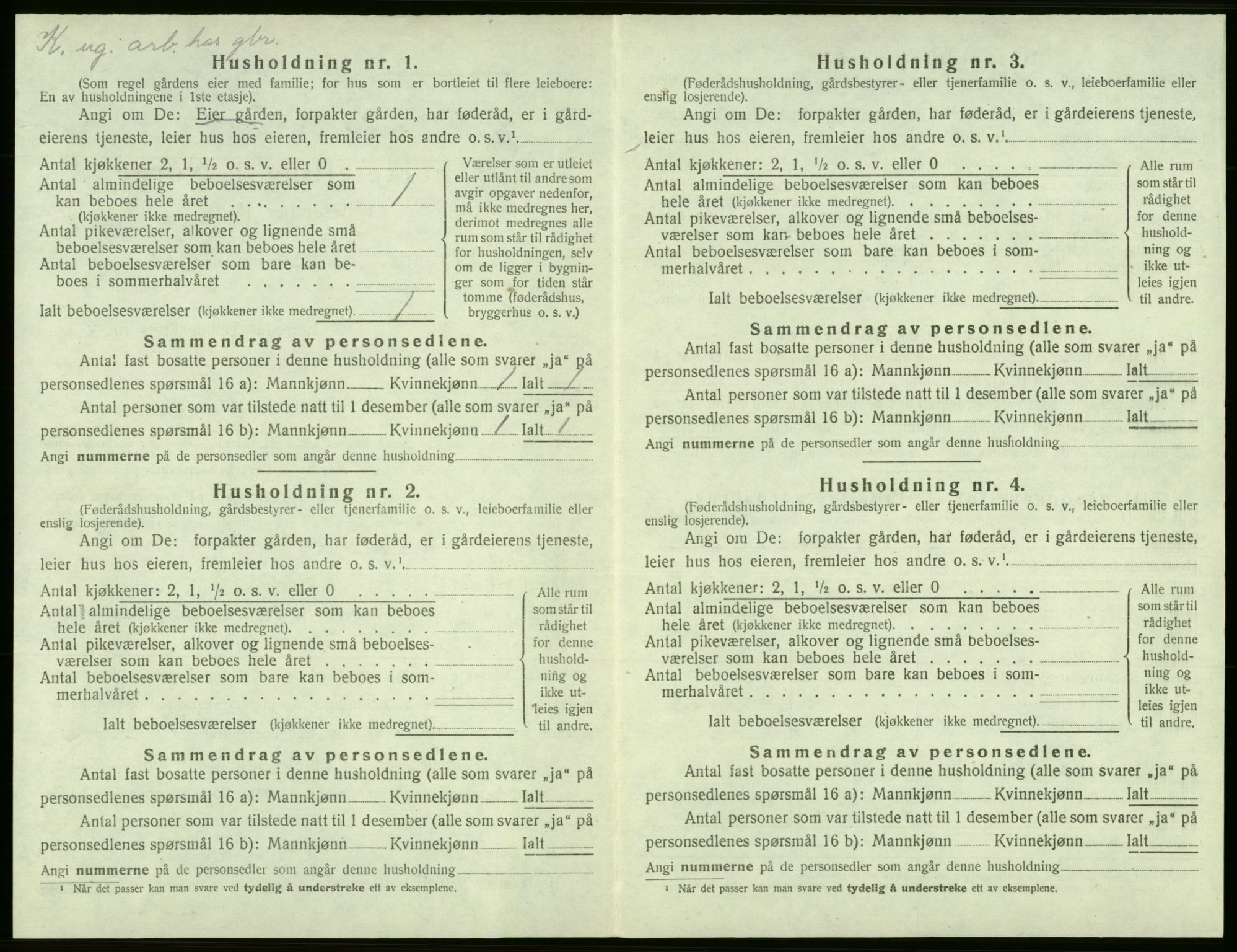 SAB, 1920 census for Jondal, 1920, p. 410