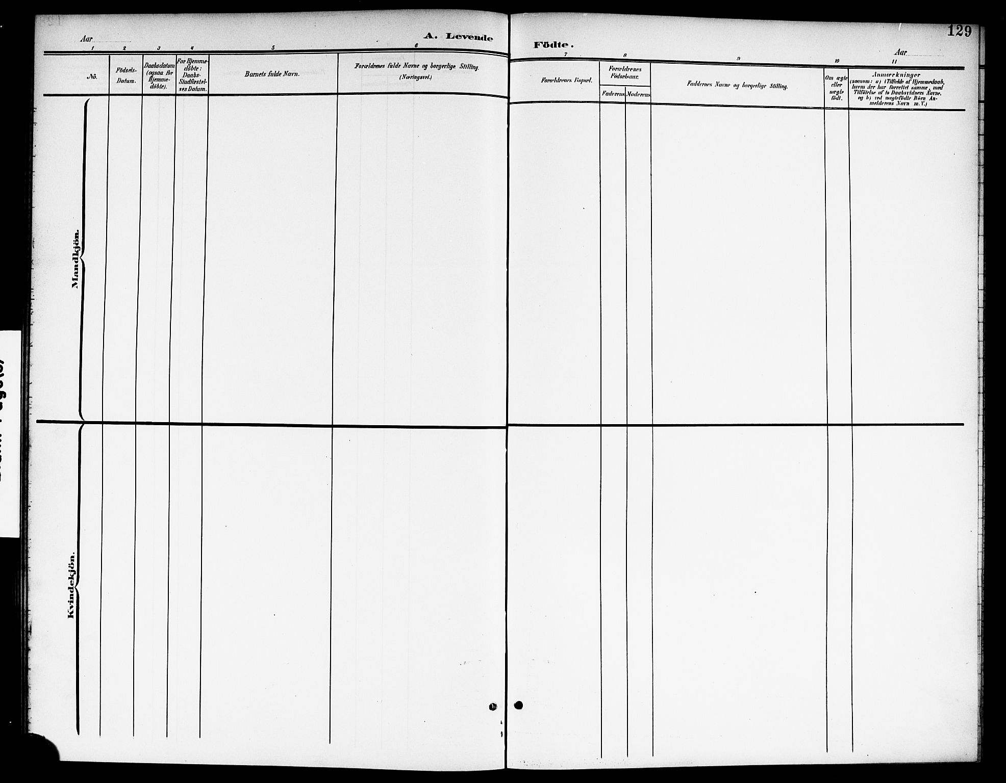 Nes prestekontor Kirkebøker, AV/SAO-A-10410/G/Ga/L0002: Parish register (copy) no. I 2, 1901-1912, p. 129