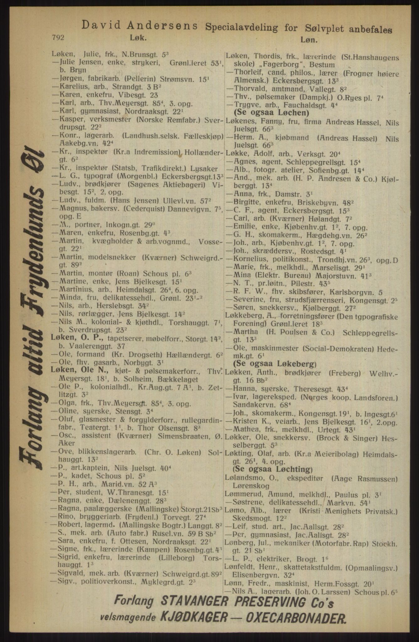 Kristiania/Oslo adressebok, PUBL/-, 1914, p. 792