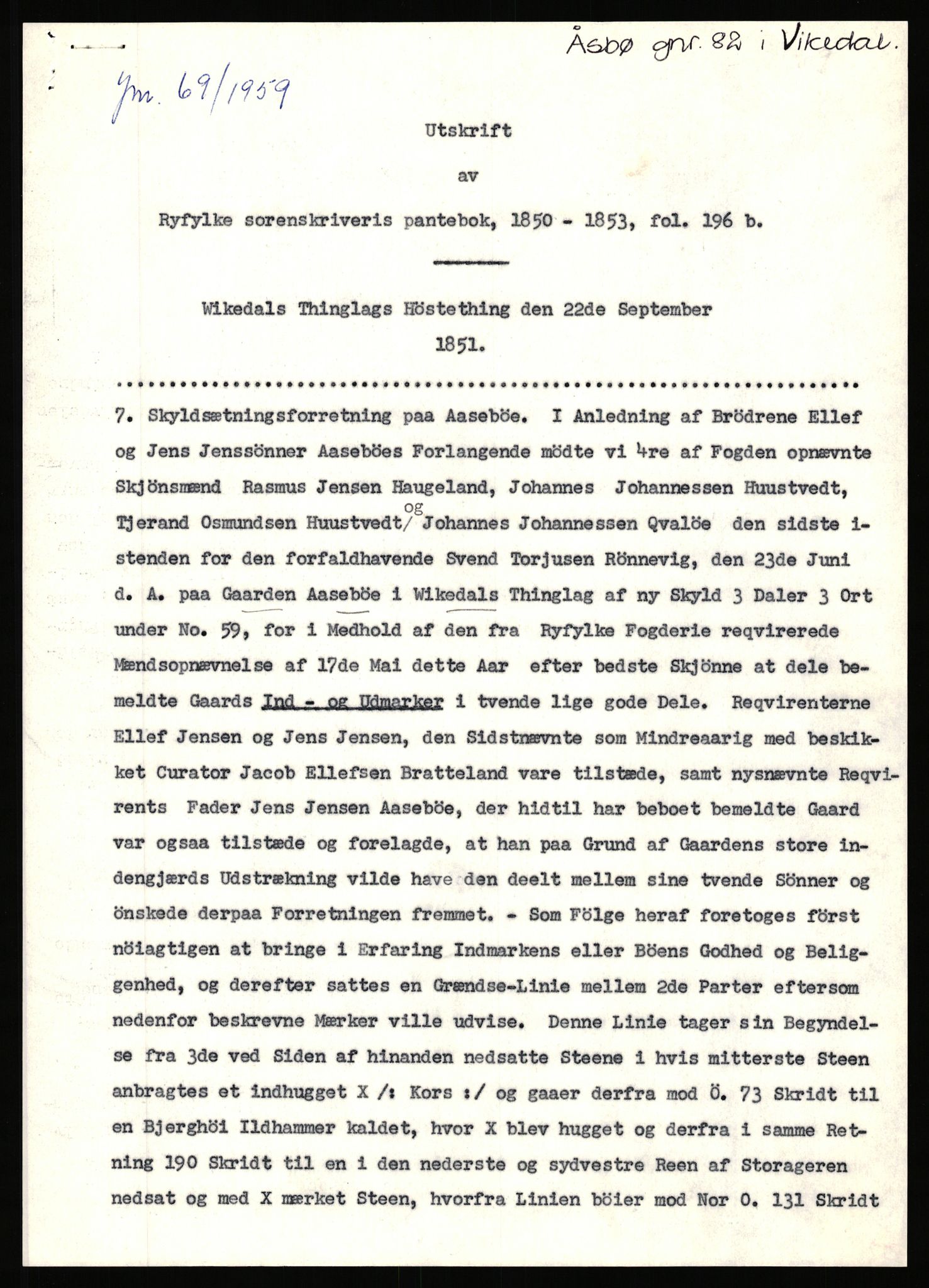 Statsarkivet i Stavanger, AV/SAST-A-101971/03/Y/Yj/L0101: Avskrifter sortert etter gårdsnavn: Årstad - Åse øvre, 1750-1930, p. 553