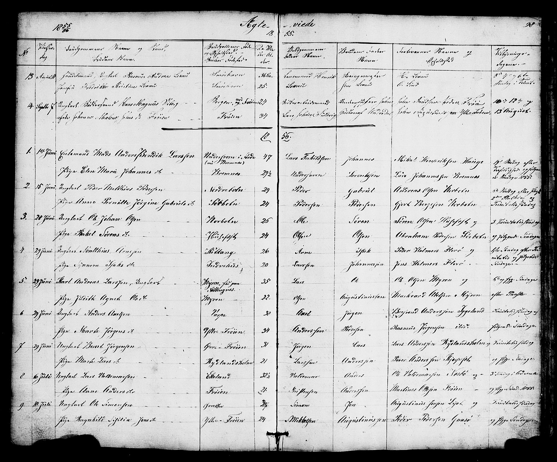 Bremanger sokneprestembete, AV/SAB-A-82201/H/Hab/Haba/L0001: Parish register (copy) no. A 1, 1853-1865, p. 98