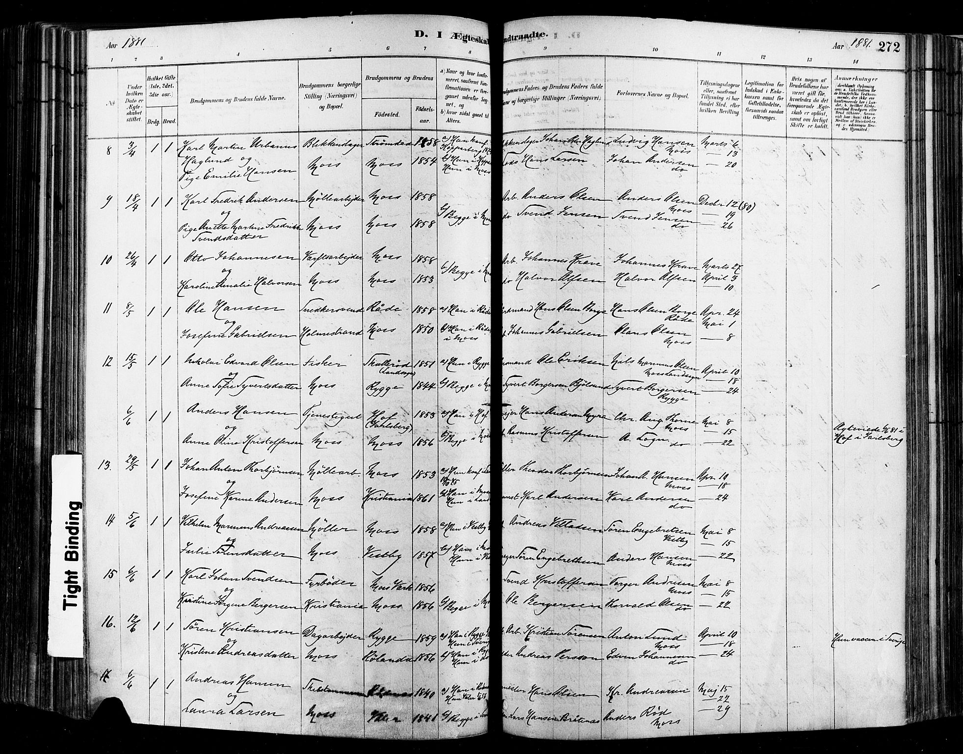 Moss prestekontor Kirkebøker, AV/SAO-A-2003/F/Fb/L0001: Parish register (official) no. II 1, 1878-1886, p. 272