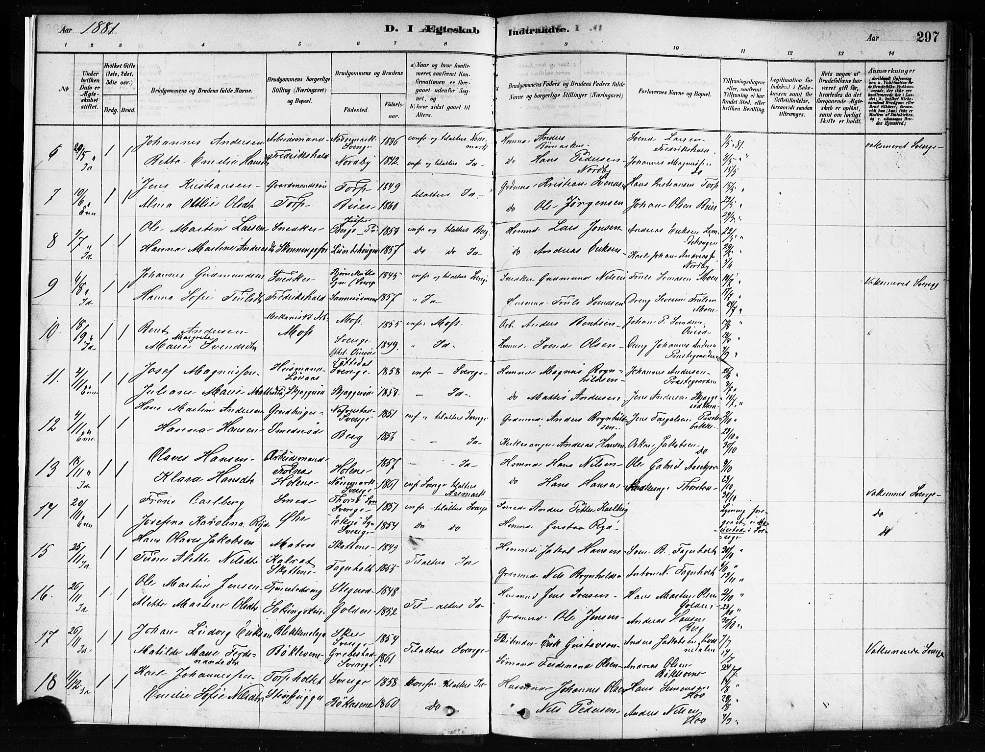 Idd prestekontor Kirkebøker, SAO/A-10911/F/Fc/L0006b: Parish register (official) no. III 6B, 1878-1903, p. 297
