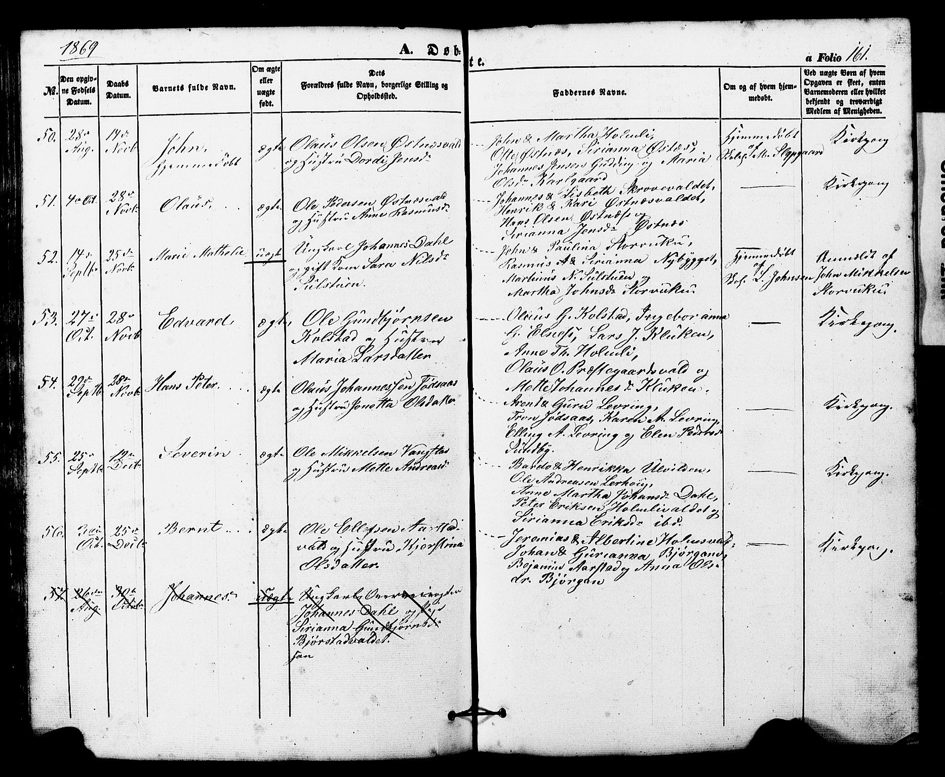 Ministerialprotokoller, klokkerbøker og fødselsregistre - Nord-Trøndelag, SAT/A-1458/724/L0268: Parish register (copy) no. 724C04, 1846-1878, p. 161