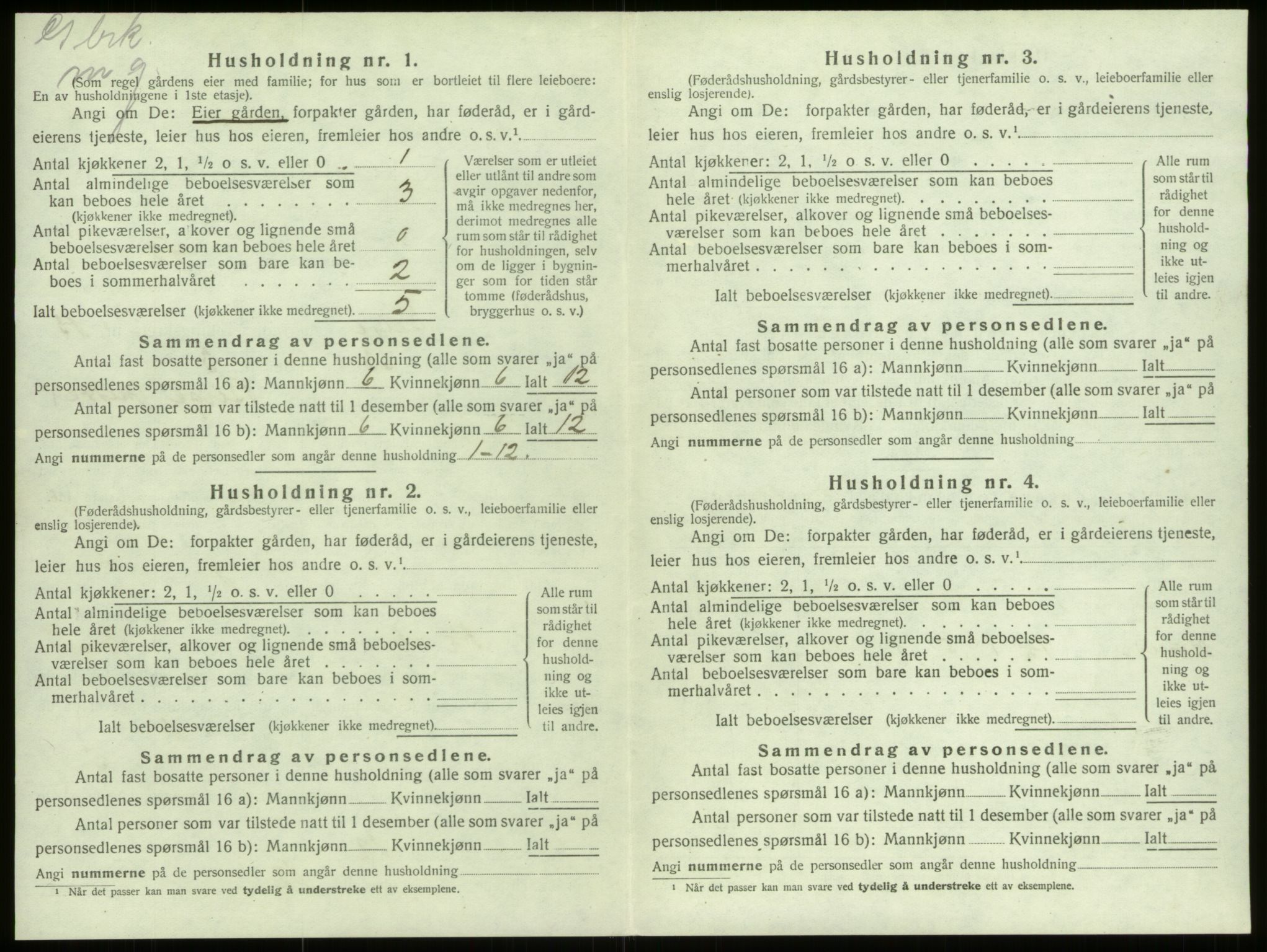 SAB, 1920 census for Selje, 1920, p. 828