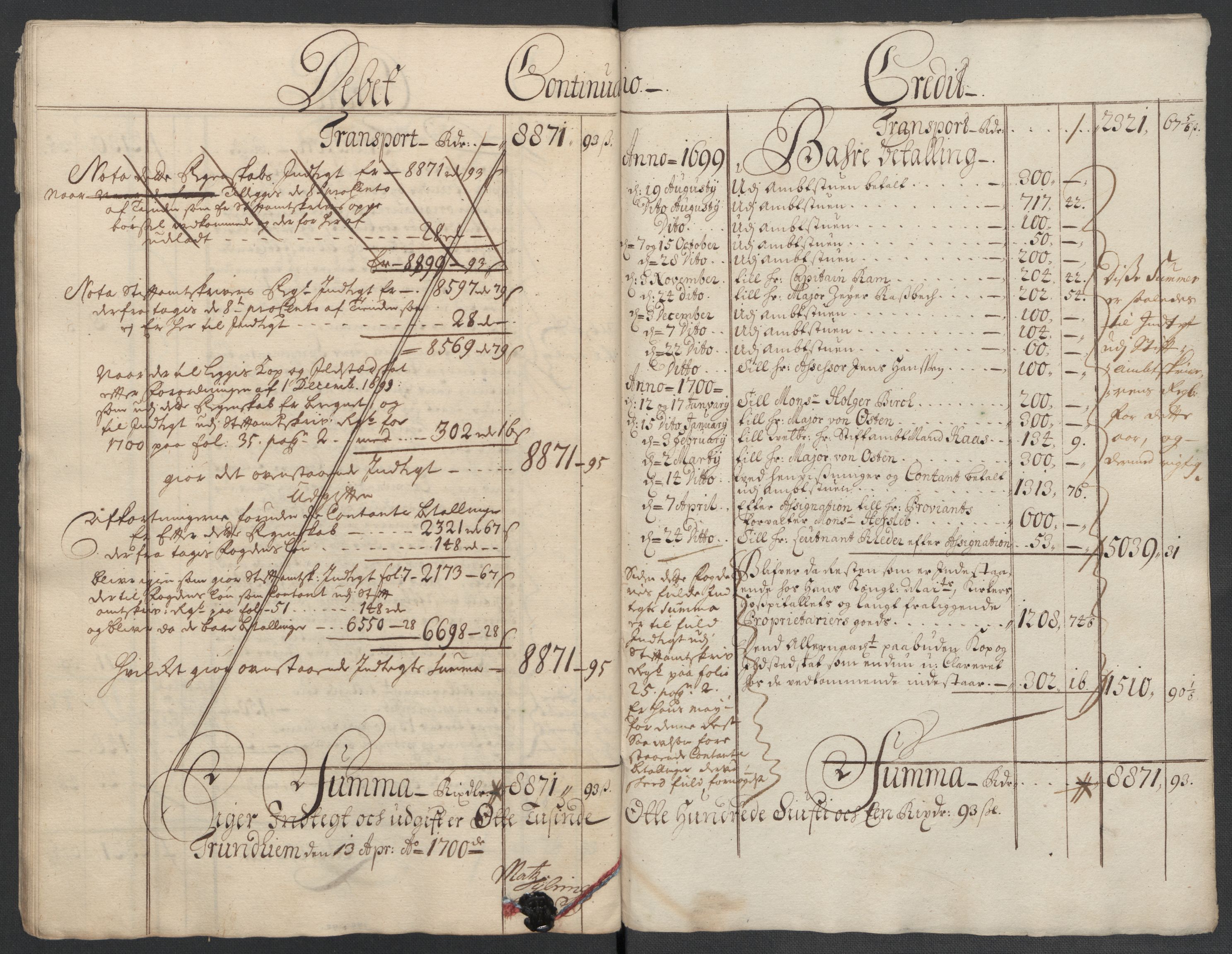 Rentekammeret inntil 1814, Reviderte regnskaper, Fogderegnskap, AV/RA-EA-4092/R61/L4107: Fogderegnskap Strinda og Selbu, 1698-1700, p. 197