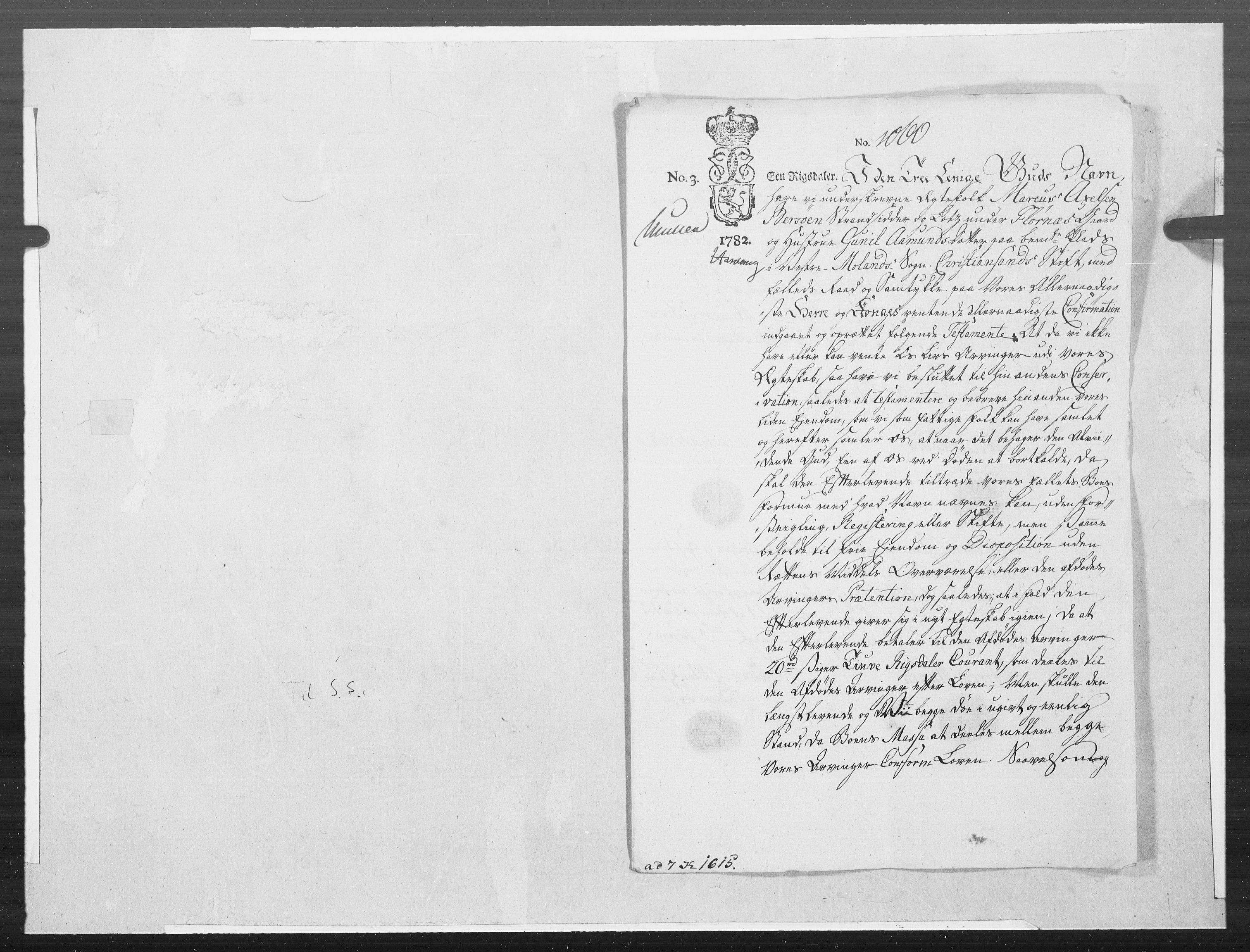 Danske Kanselli 1572-1799, RA/EA-3023/F/Fc/Fcc/Fcca/L0244: Norske innlegg 1572-1799, 1782, p. 231