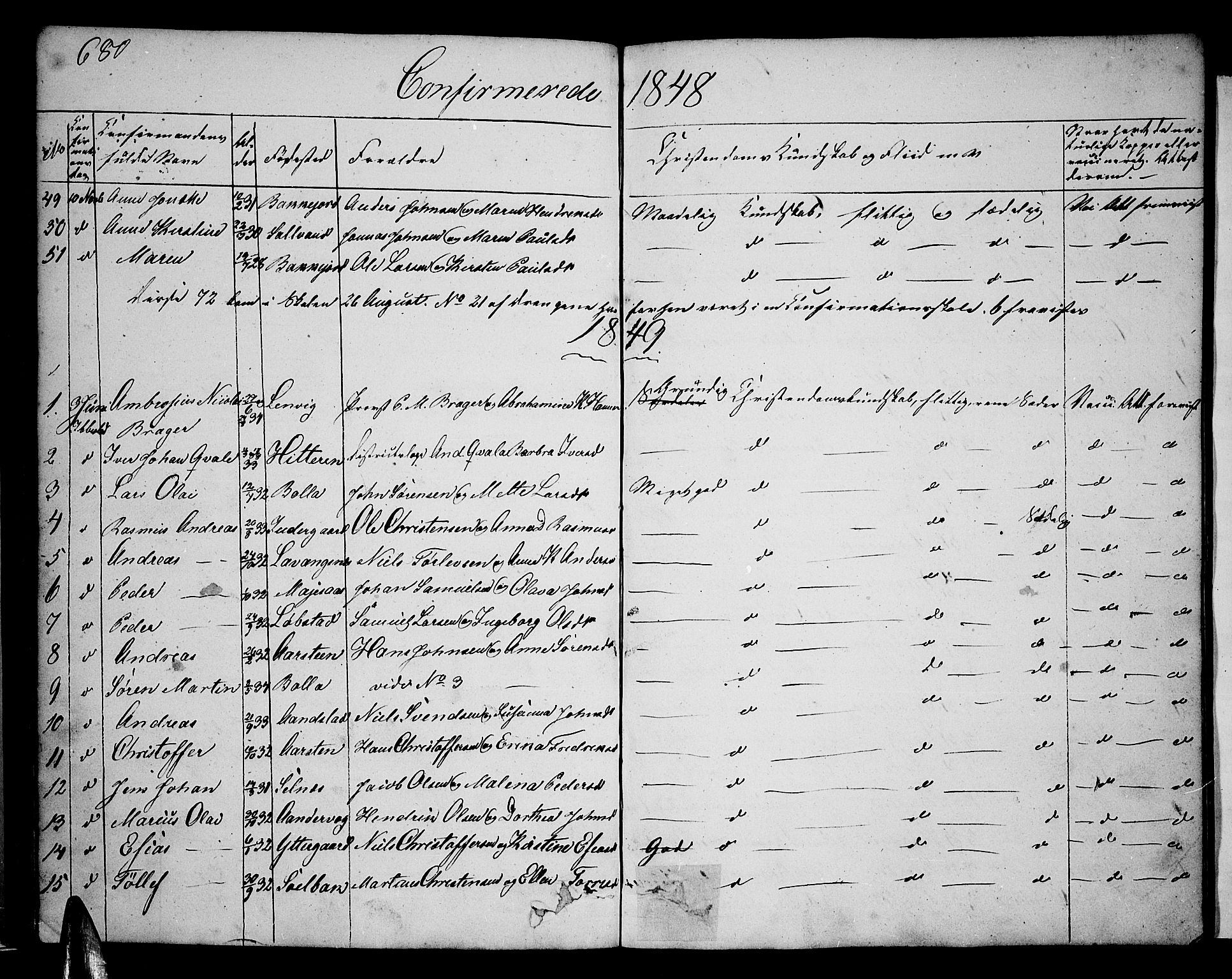 Ibestad sokneprestembete, SATØ/S-0077/H/Ha/Hab/L0003klokker: Parish register (copy) no. 3, 1833-1852, p. 680