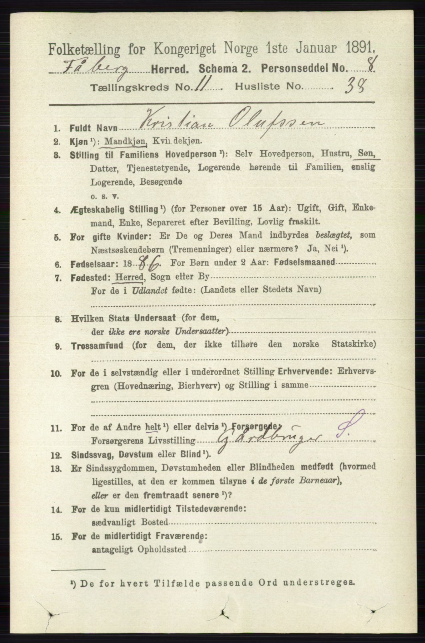 RA, 1891 census for 0524 Fåberg, 1891, p. 4680