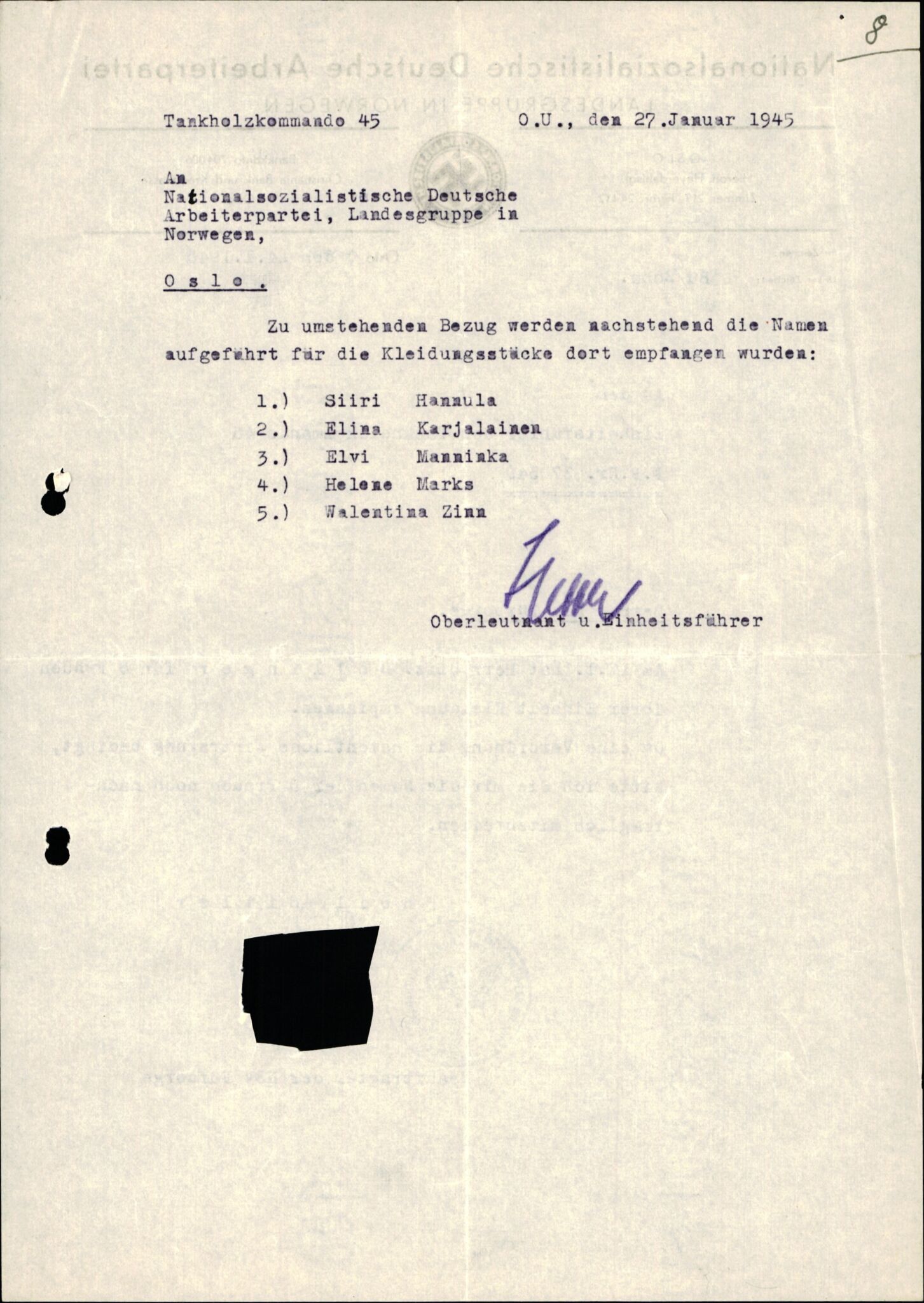 Forsvarets Overkommando. 2 kontor. Arkiv 11.4. Spredte tyske arkivsaker, AV/RA-RAFA-7031/D/Dar/Darb/L0015: Reichskommissariat - NSDAP in Norwegen, 1938-1945, p. 670