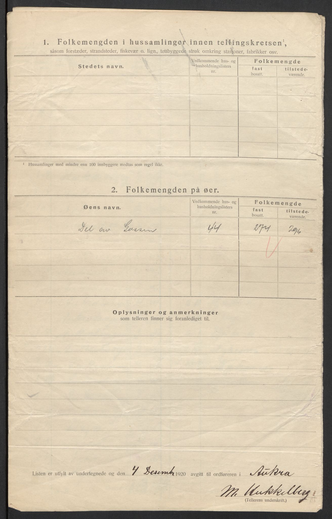 SAT, 1920 census for Aukra, 1920, p. 9