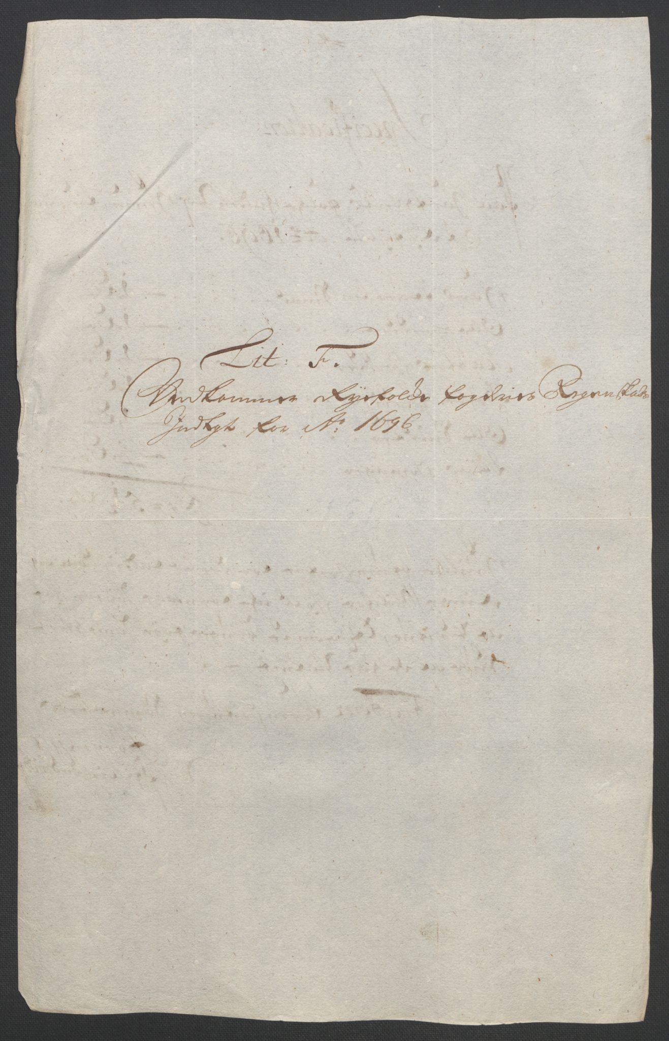 Rentekammeret inntil 1814, Reviderte regnskaper, Fogderegnskap, AV/RA-EA-4092/R47/L2857: Fogderegnskap Ryfylke, 1694-1696, p. 270