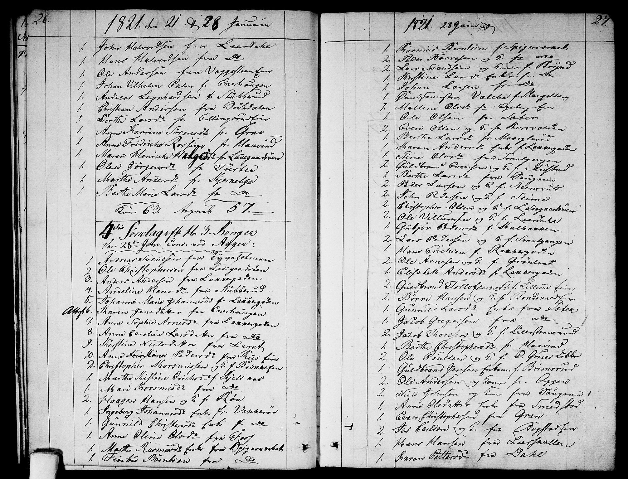Aker prestekontor kirkebøker, AV/SAO-A-10861/G/L0003: Parish register (copy) no. 3, 1819-1836, p. 26-27