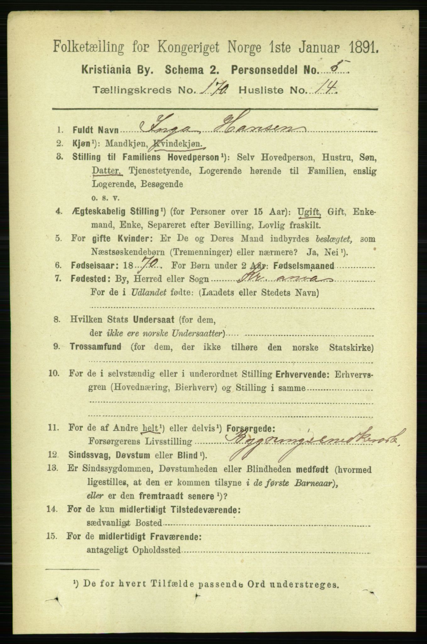 RA, 1891 census for 0301 Kristiania, 1891, p. 100211