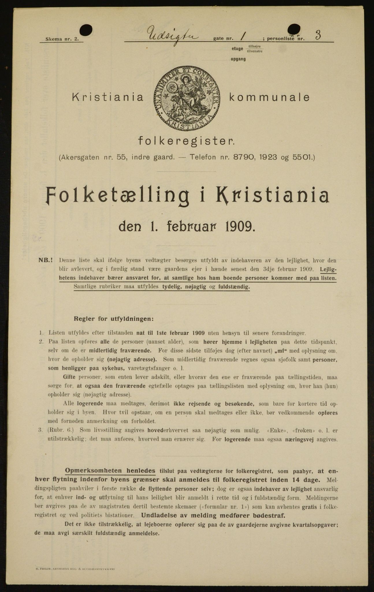 OBA, Municipal Census 1909 for Kristiania, 1909, p. 110075