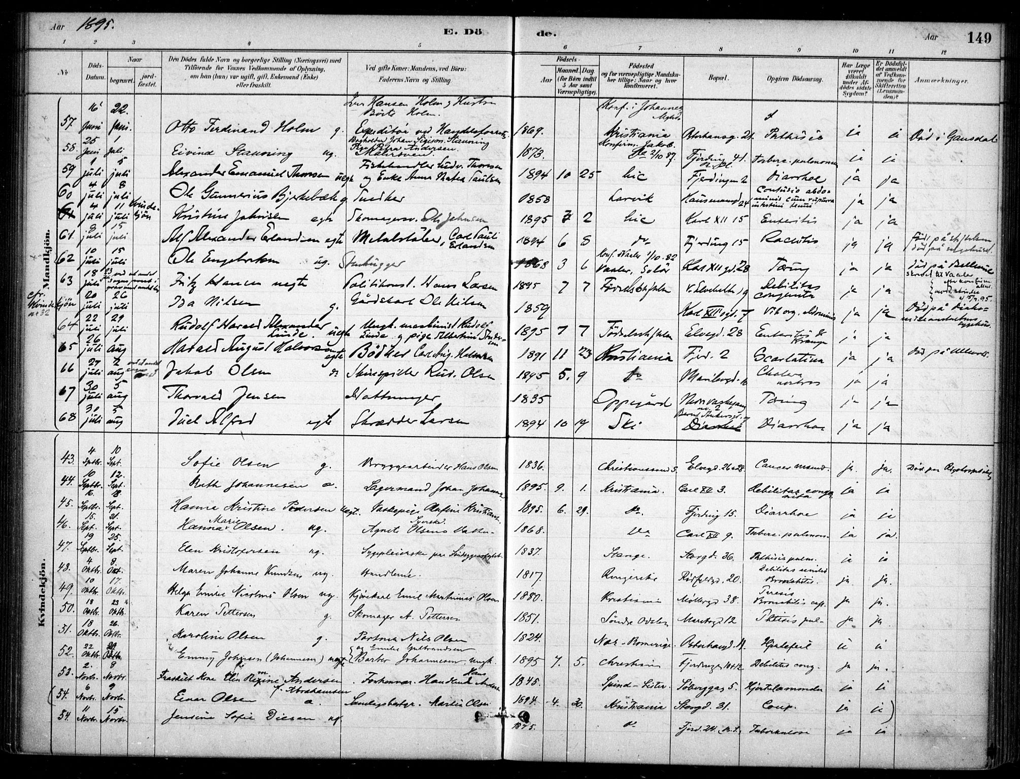 Jakob prestekontor Kirkebøker, SAO/A-10850/F/Fa/L0007: Parish register (official) no. 7, 1880-1905, p. 149