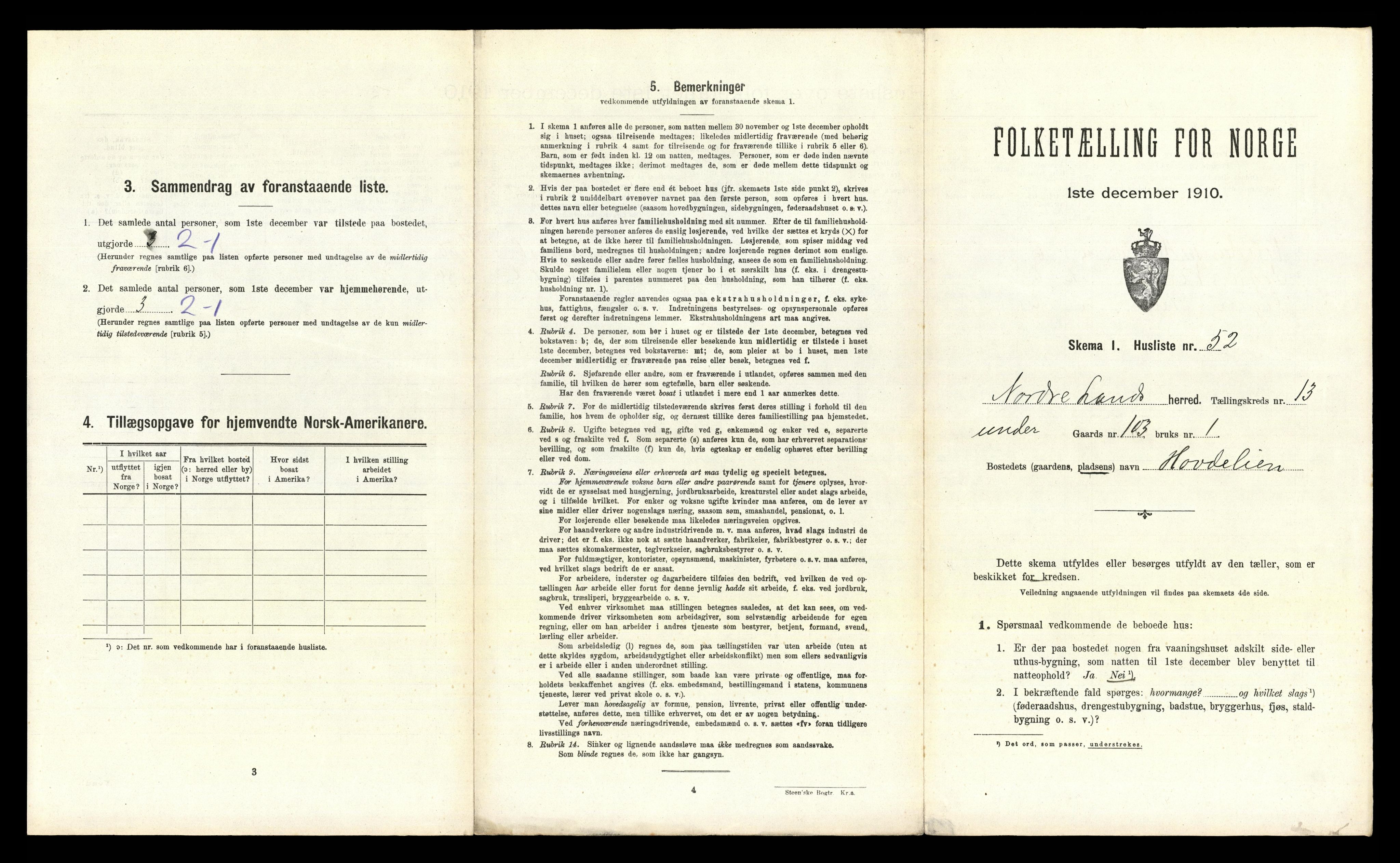 RA, 1910 census for Nordre Land, 1910, p. 1447