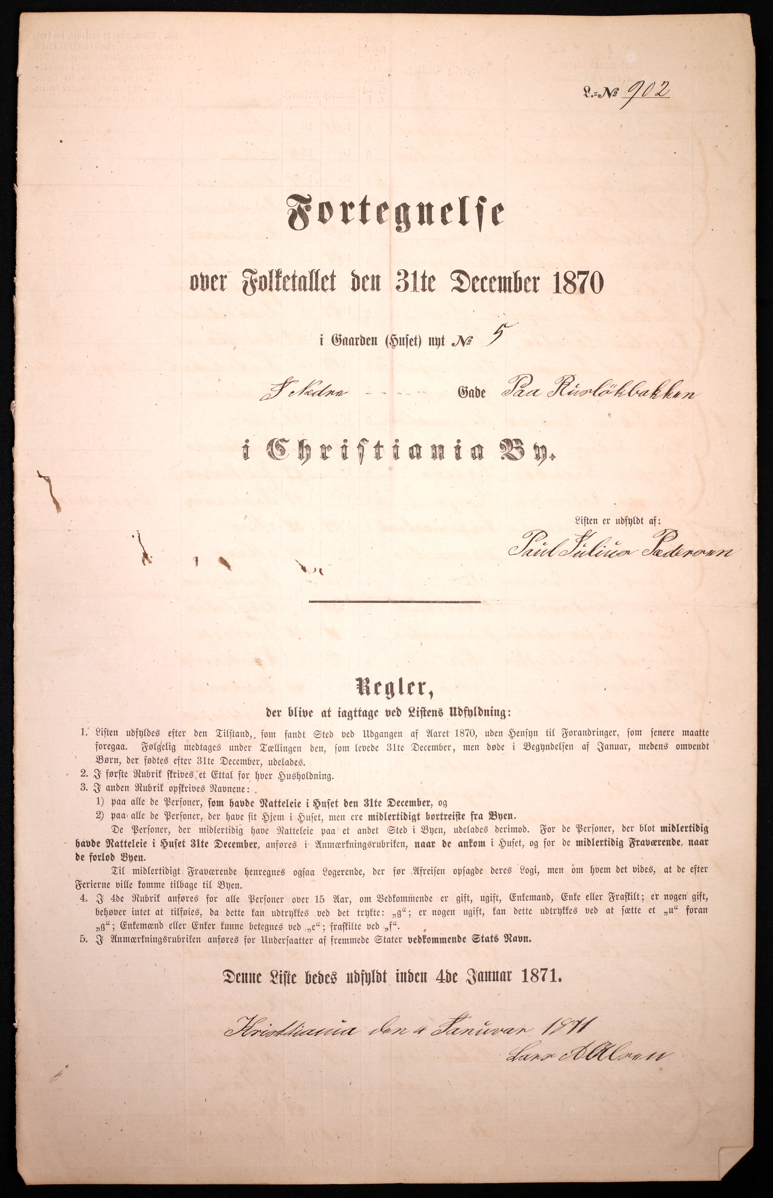 RA, 1870 census for 0301 Kristiania, 1870, p. 2922