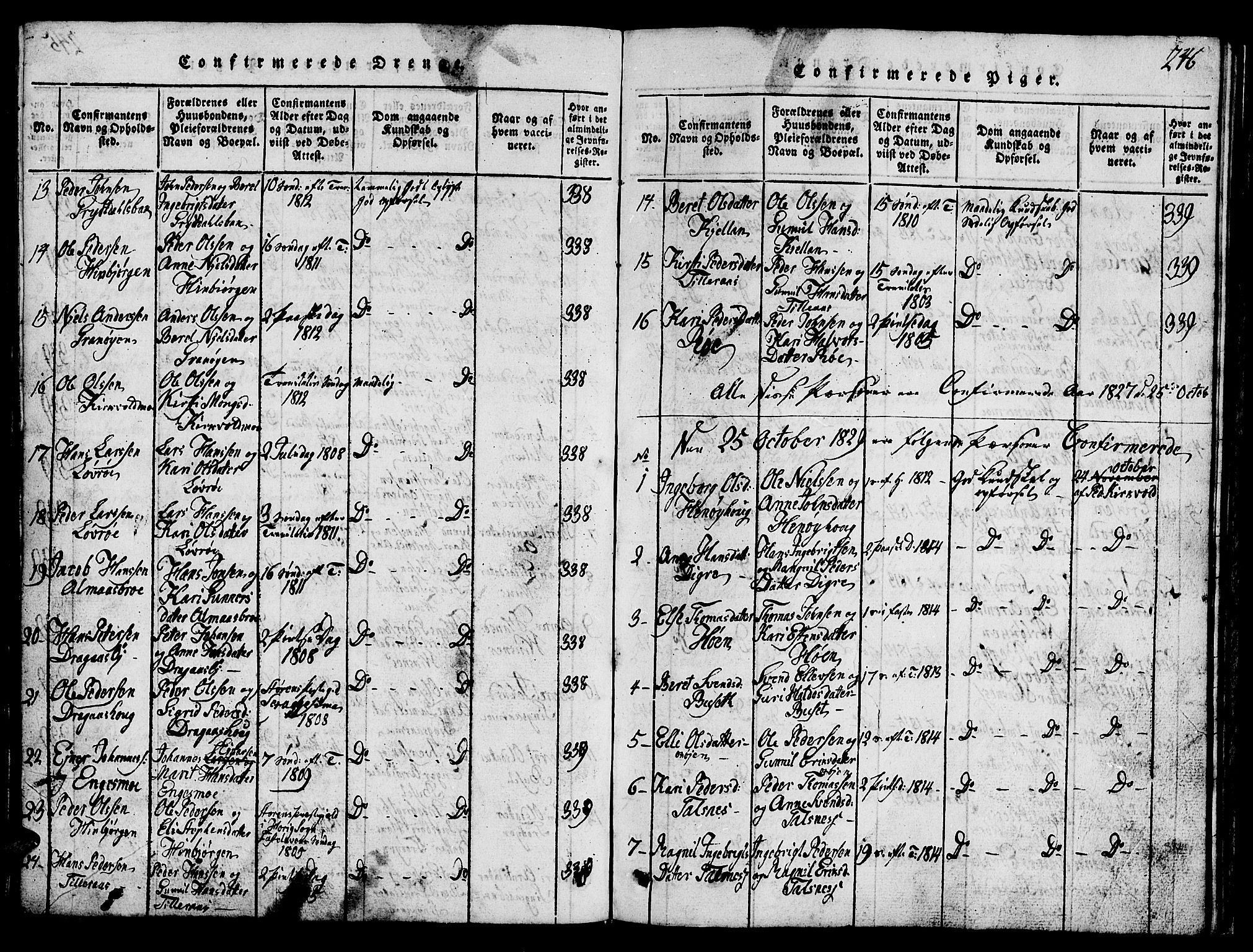 Ministerialprotokoller, klokkerbøker og fødselsregistre - Sør-Trøndelag, SAT/A-1456/688/L1026: Parish register (copy) no. 688C01, 1817-1860, p. 246