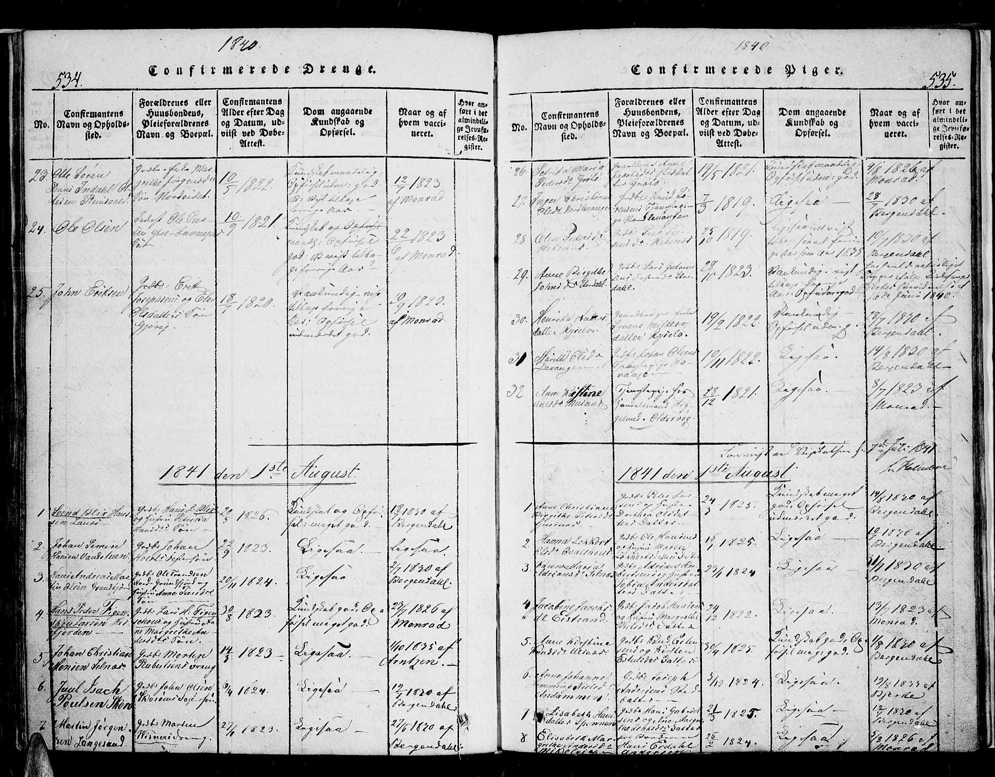Karlsøy sokneprestembete, SATØ/S-1299/H/Ha/Haa/L0002kirke: Parish register (official) no. 2, 1823-1842, p. 534-535