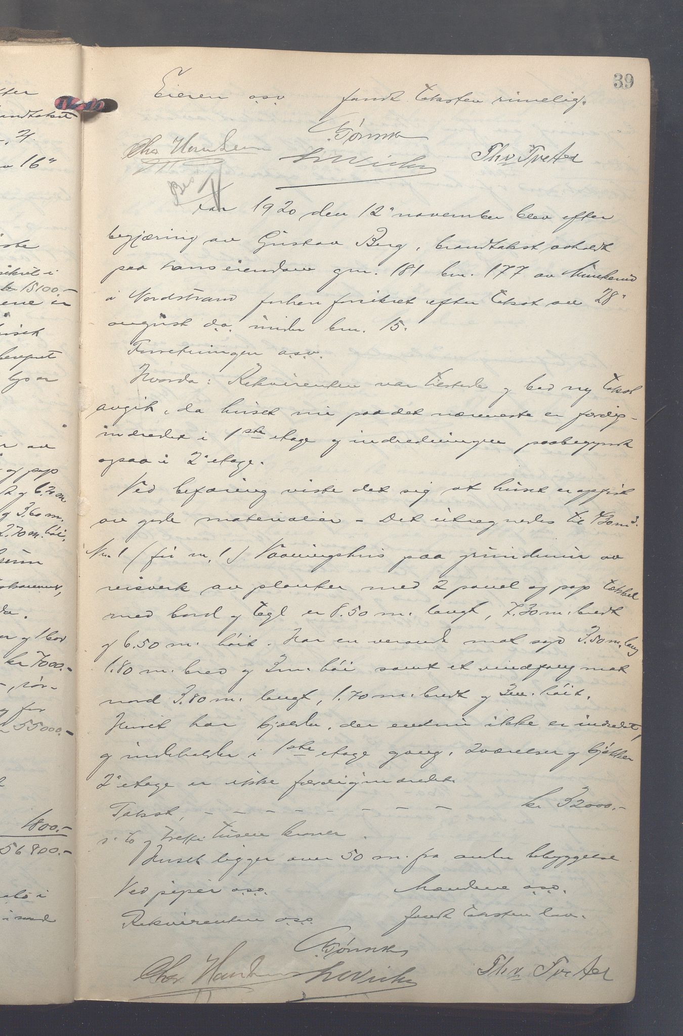 Lensmennene i Aker, OBA/A-10133/F/Fd/L0003: Branntakstprotokoll, 1920-1924, p. 39