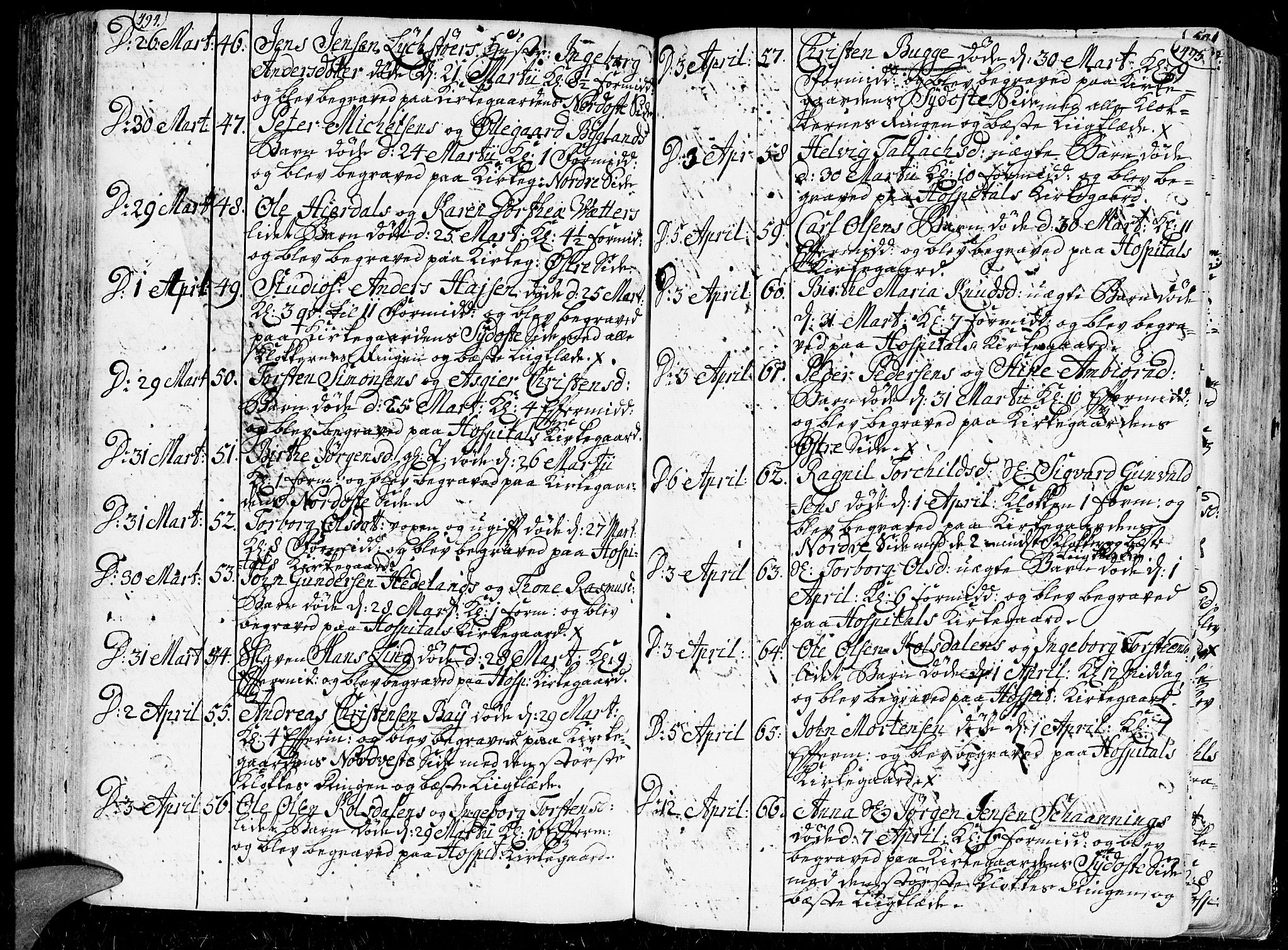 Kristiansand domprosti, AV/SAK-1112-0006/F/Fa/L0001: Parish register (official) no. A 1, 1734-1793, p. 494-495