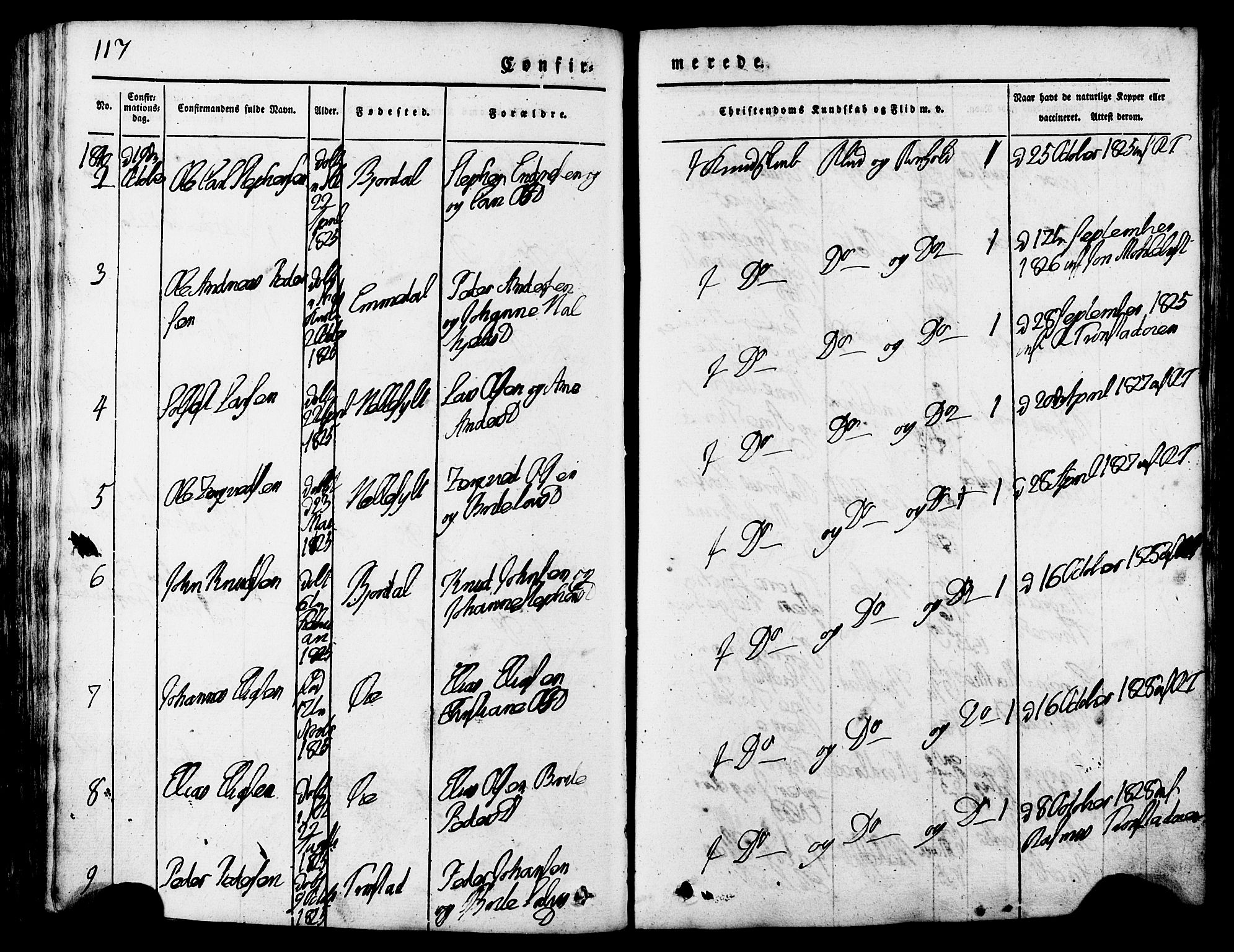 Ministerialprotokoller, klokkerbøker og fødselsregistre - Møre og Romsdal, AV/SAT-A-1454/517/L0221: Parish register (official) no. 517A01, 1827-1858, p. 117