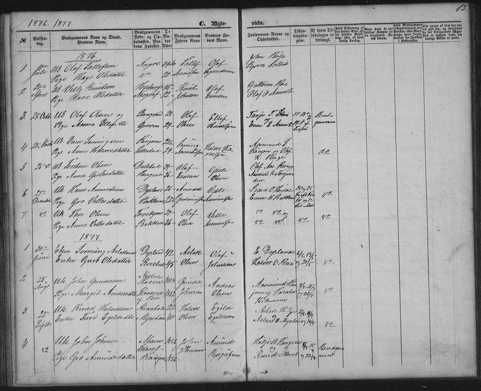 Seljord kirkebøker, SAKO/A-20/G/Gc/L0002: Parish register (copy) no. III 2, 1872-1886, p. 83