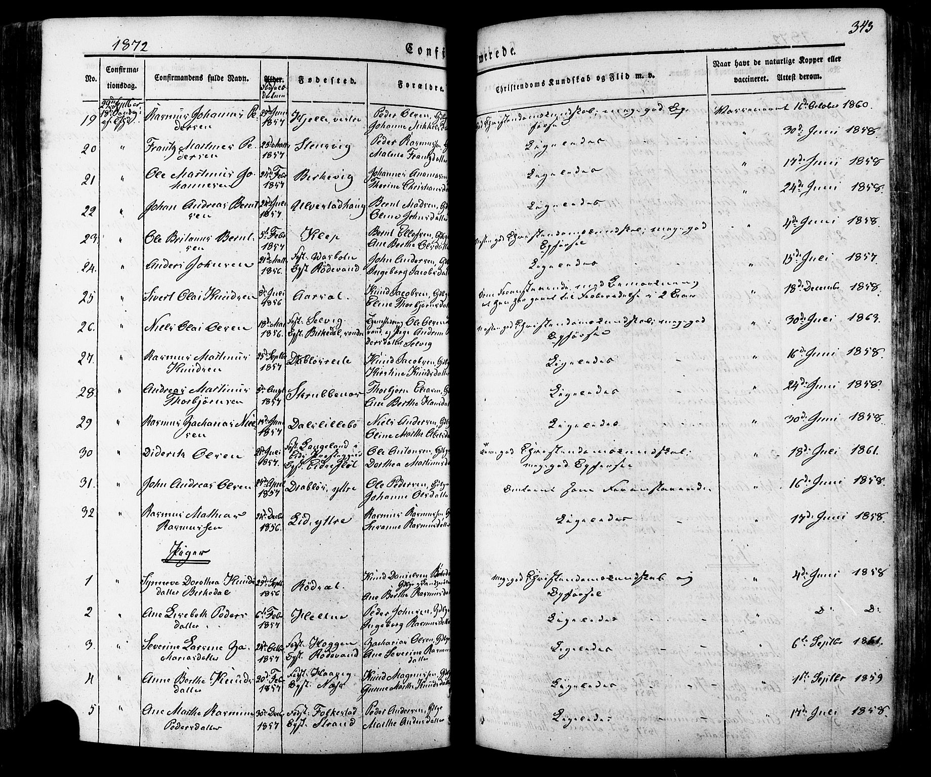 Ministerialprotokoller, klokkerbøker og fødselsregistre - Møre og Romsdal, AV/SAT-A-1454/511/L0140: Parish register (official) no. 511A07, 1851-1878, p. 343