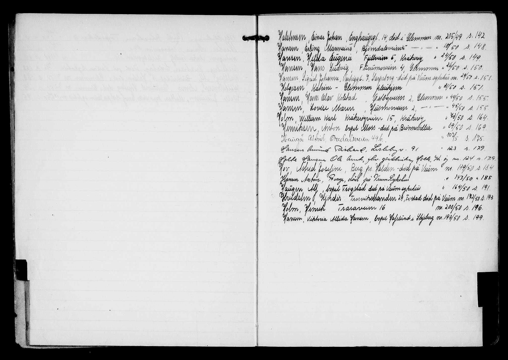 Glemmen lensmannskontor, AV/SAO-A-10123/H/Ha/Haa/L0010: Dødsfallsprotokoll, 1947-1950