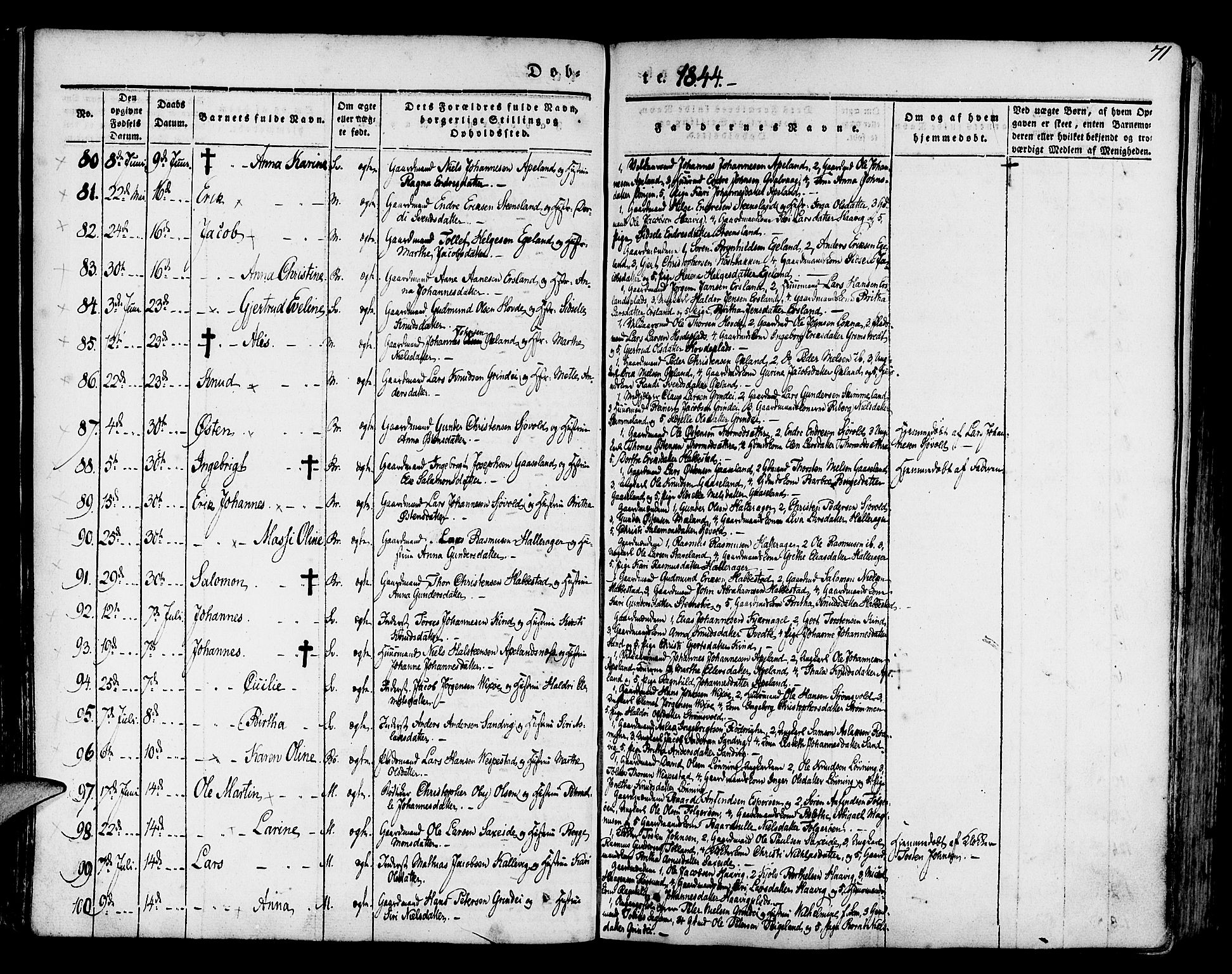 Finnås sokneprestembete, AV/SAB-A-99925/H/Ha/Haa/Haaa/L0006: Parish register (official) no. A 6, 1836-1850, p. 71