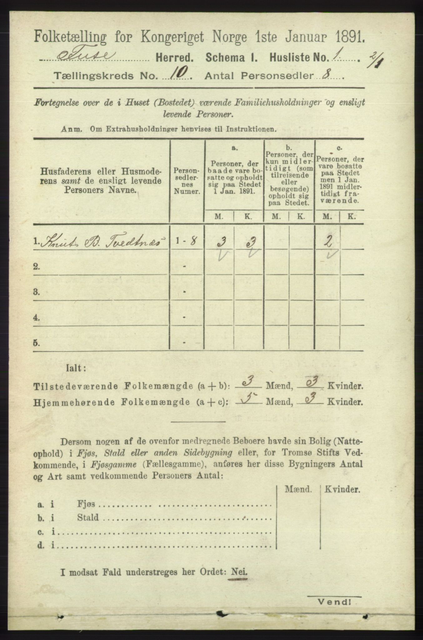 RA, 1891 census for 1241 Fusa, 1891, p. 1887